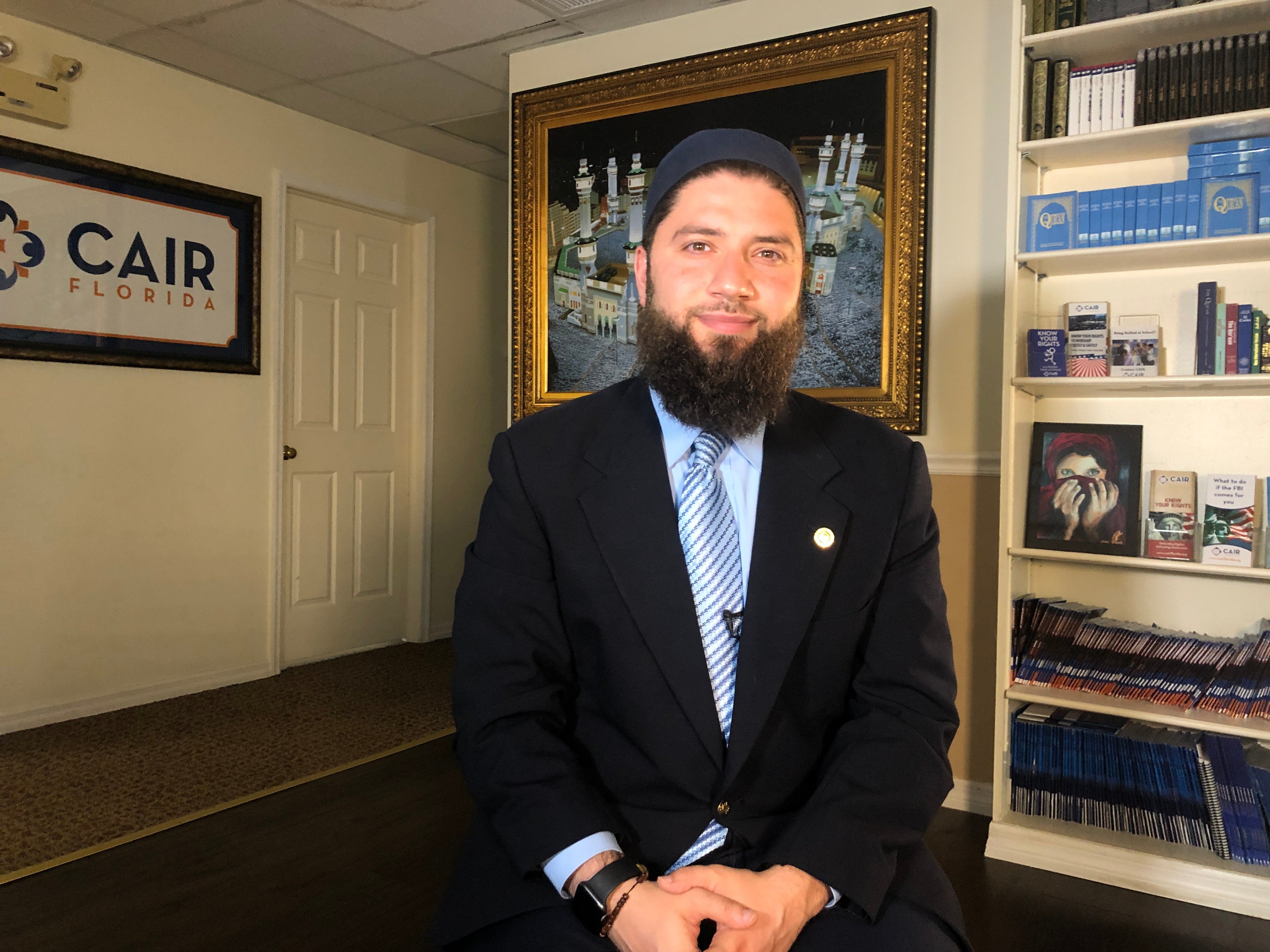 Hassan Shibly, lawyer for 24-year-old Hoda Muthana, poses in his office in Tampa, Florida, on February 20, 2019. (GIANRIGO MARLETTA/AFP/Getty Images)