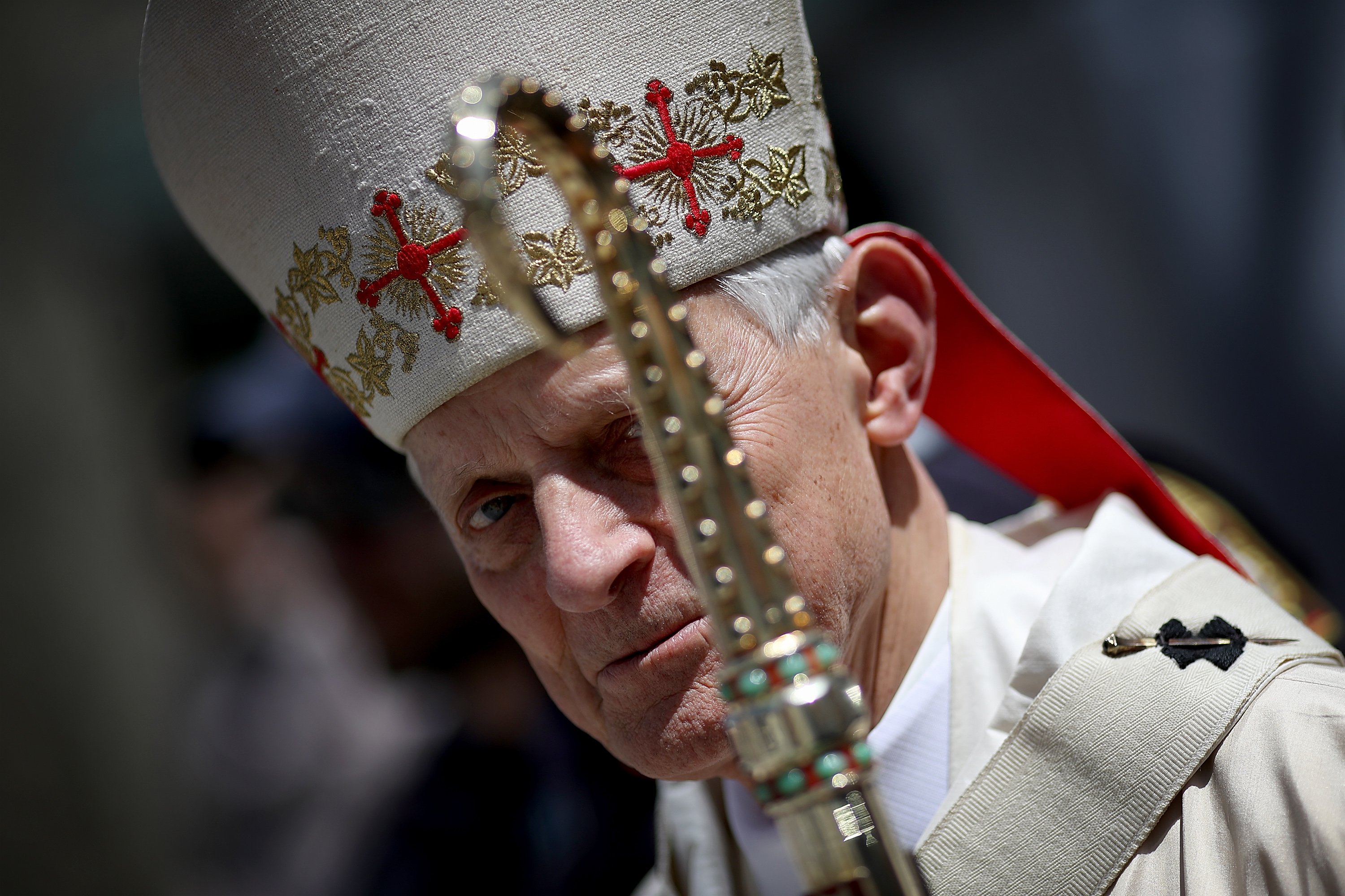 Cardinal Donald Wuerl, the Archbishop of Washington, waits outside St. Patrick's Catholic Church prior to the 24th annual "Blue Mass" May 1, 2018 in Washington, DC. (Photo by Win McNamee/Getty Images)