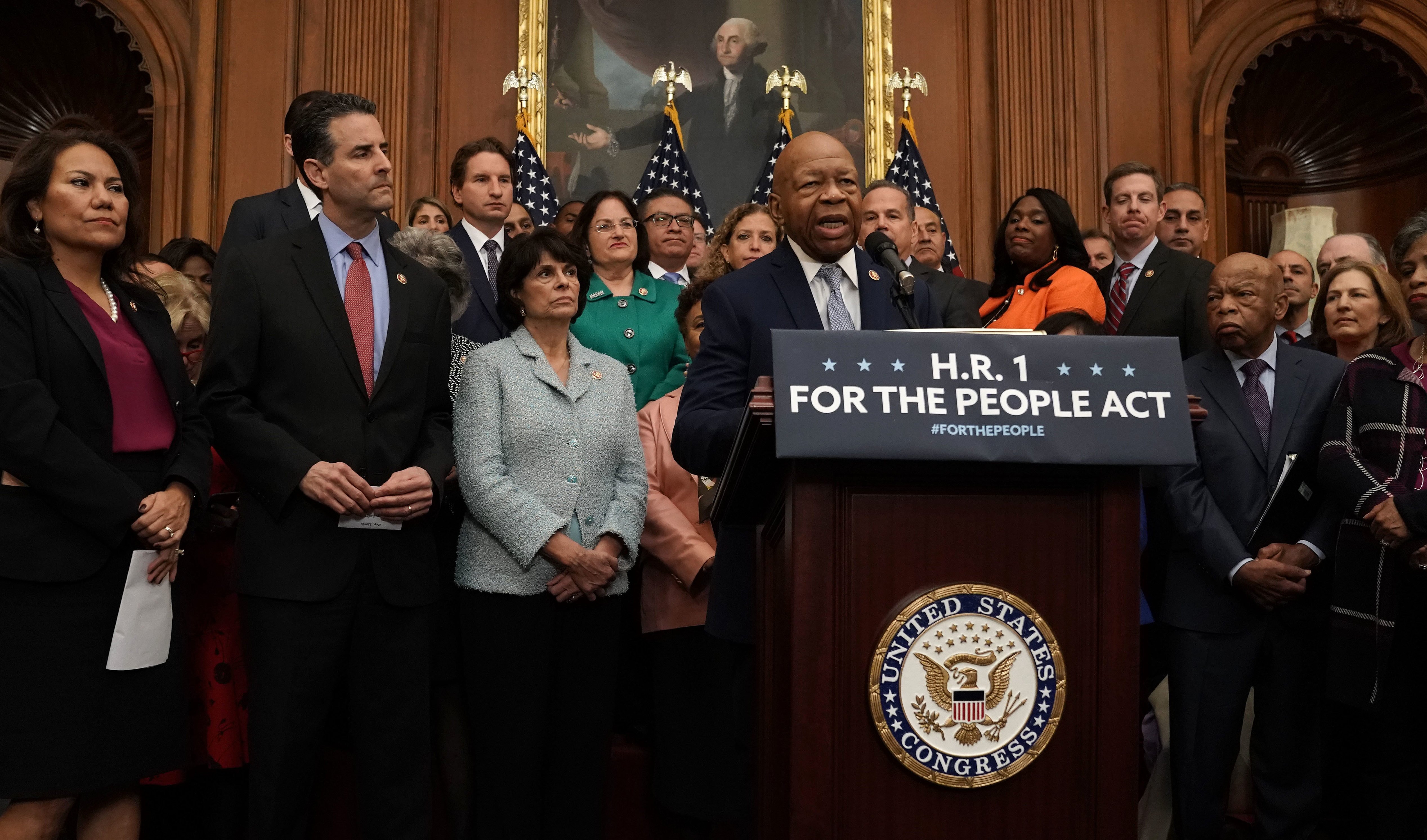 U.S. Rep. Elijah Cummings (D-MD) speaks during a news conference at the U.S. Capitol January 4, 2019 in Washington, DC. U.S. Speaker of the House Rep. Nancy Pelosi (D-CA) held a news conference to introduce H.R.1, the "For the People Act," a reform package "to restore the promise of our nation's democracy, end the culture of corruption in Washington, and reduce the role of money in politics to return the power back to the American people." (Photo by Alex Wong/Getty Images)