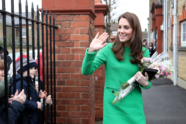 Catherine, Duchess of Cambridge departs Lavender Primary School in support of Place2Be Children's Mental Health Week 2019 on February 5, 2019 in London, Britain. Chris Jackson/Pool via REUTERS