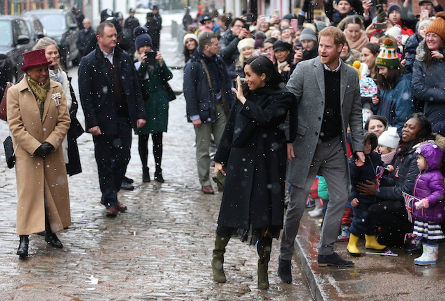 Britain's Prince Harry, Duke of Sussex and Meghan, Duchess of Sussex arrive at Bristol Old Vic in Bristol, Britain, February 1, 2019. REUTERS/Tom Jacobs