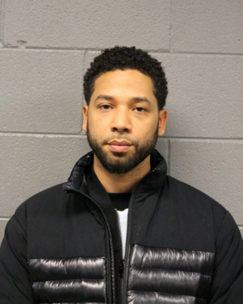 Actor Jussie Smollett, 36, appears in a booking photo provided by the Chicago Police Department in Chicago, Illinois, U.S., February 21, 2019. Courtesy Chicago Police Department/Handout via REUTERS