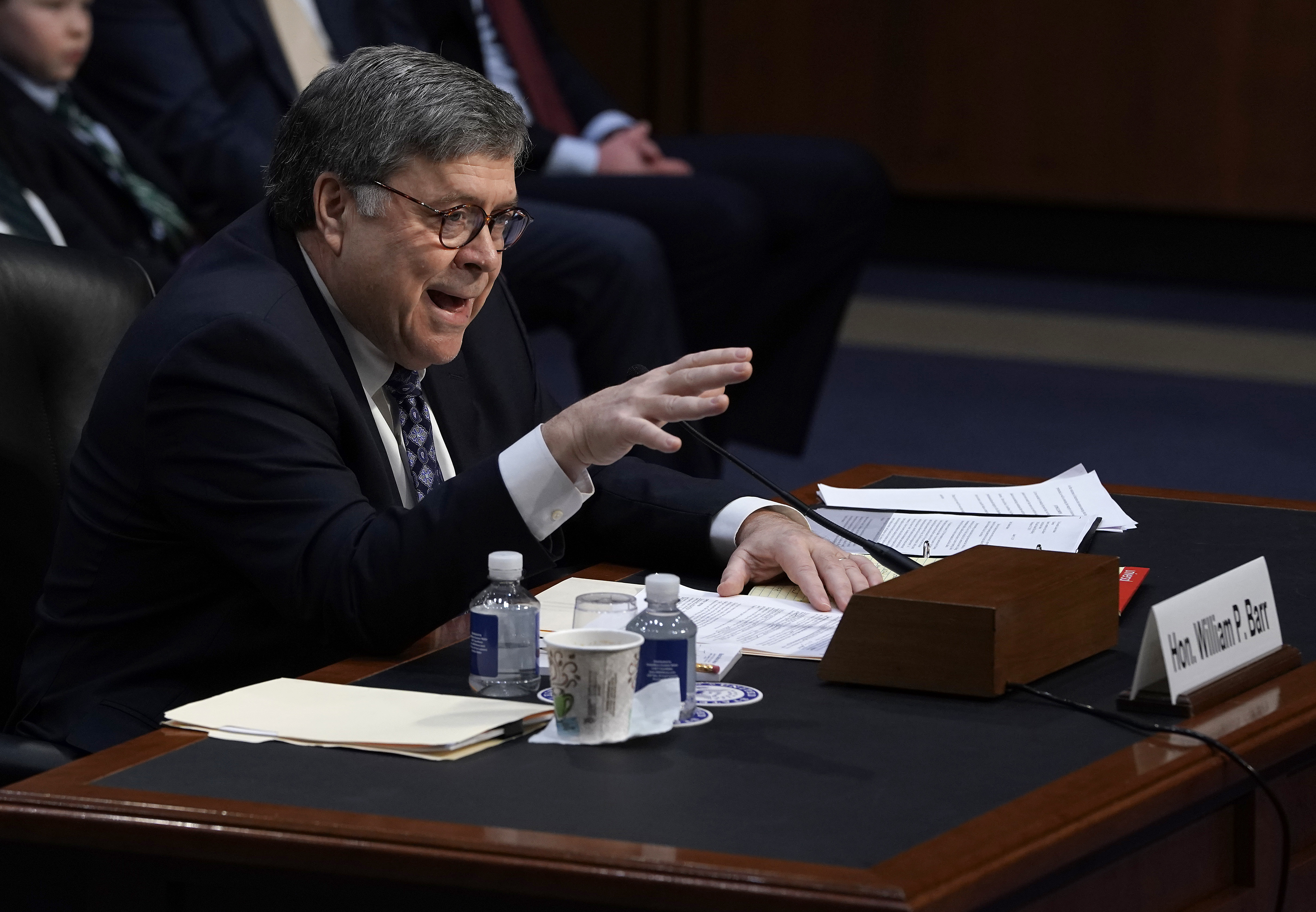 Attorney General nominee William Barr testifies at his confirmation hearing before the Senate Judiciary Committee on January 15, 2019 in Washington, D.C. (Alex Wong/Getty Images)