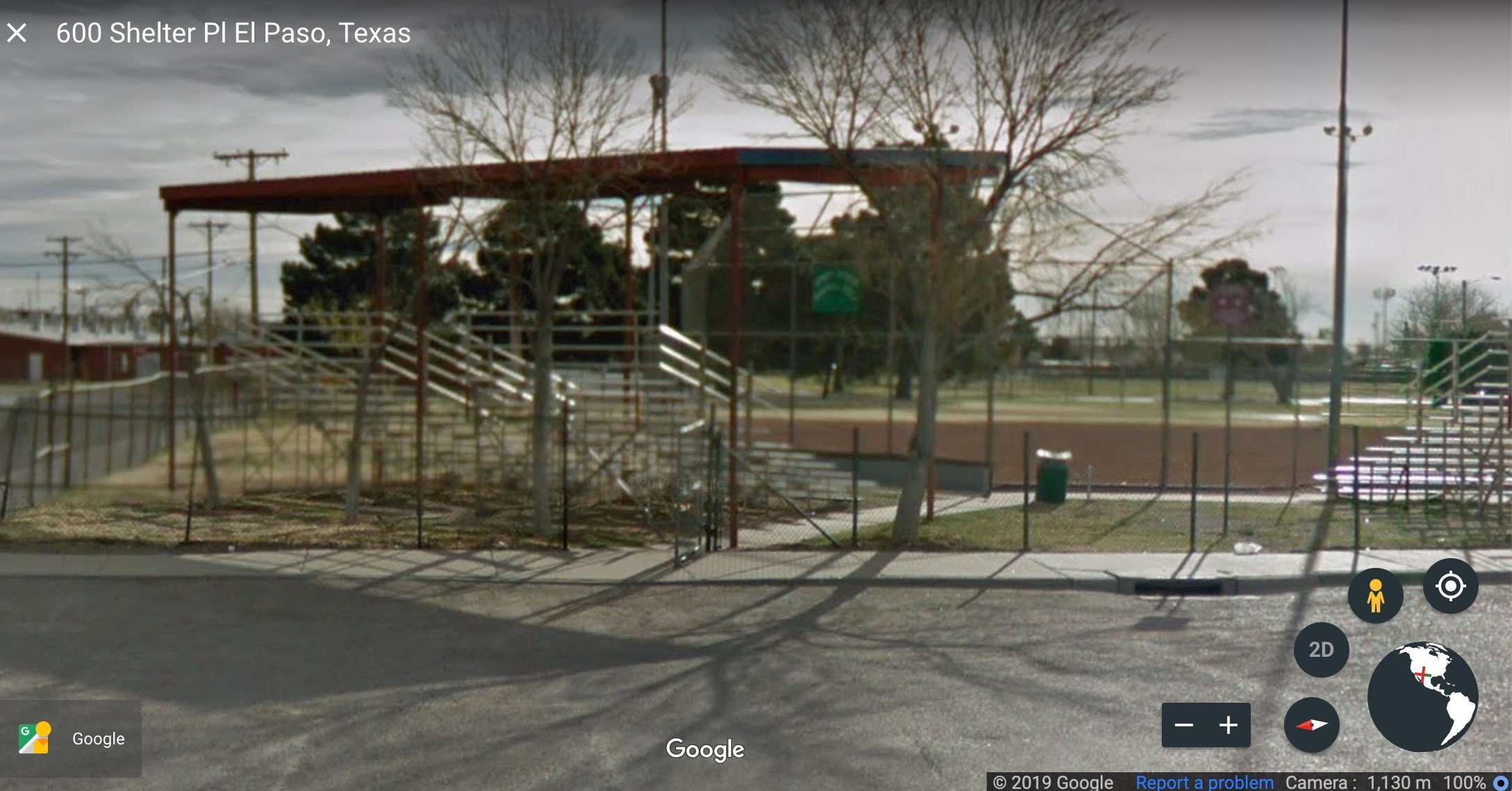 Fencing around the Chili Acosta Park, El Paso, Texas. Screen Shot/Google Earth