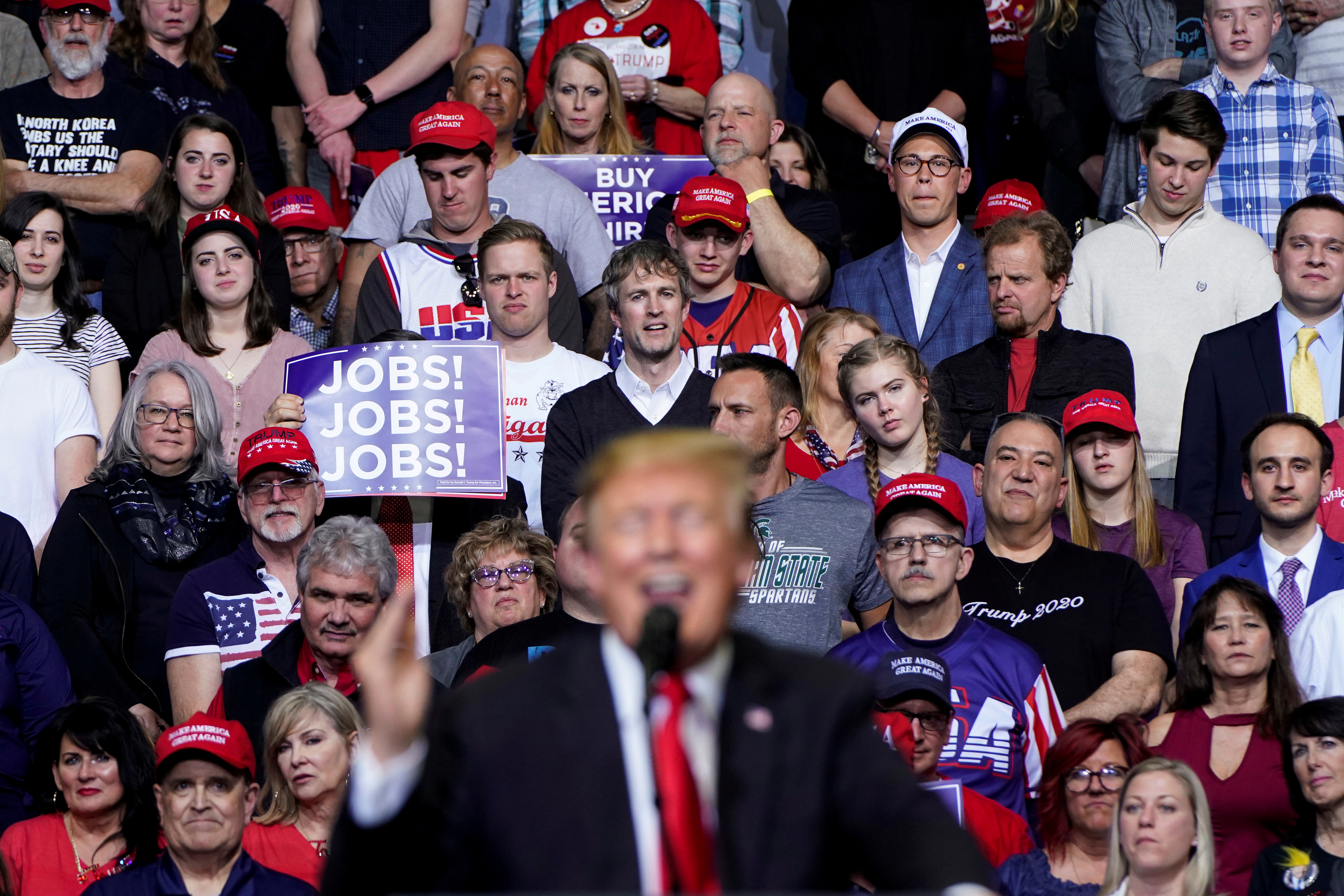U.S. President Donald Trump speaks during a campaign rally in Grand Rapids, Michigan, U.S., March 28, 2019. REUTERS/Joshua Roberts