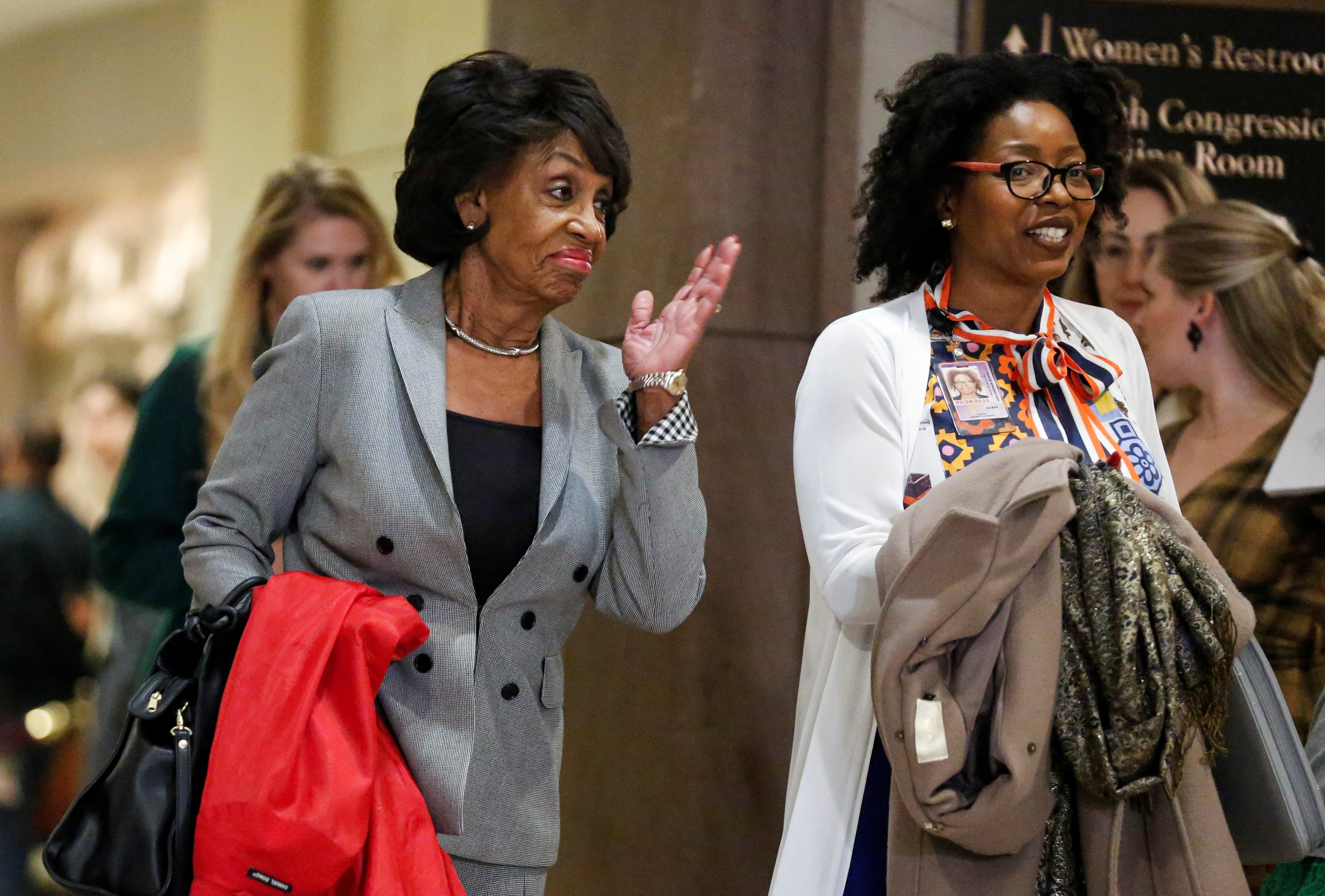 Rep. Maxine Waters (D-CA) arrives for a House Democratic Caucus meeting to choose leaders for the 116th Congress on Capitol Hill in Washington, U.S., November 28, 2018. REUTERS/Joshua Roberts