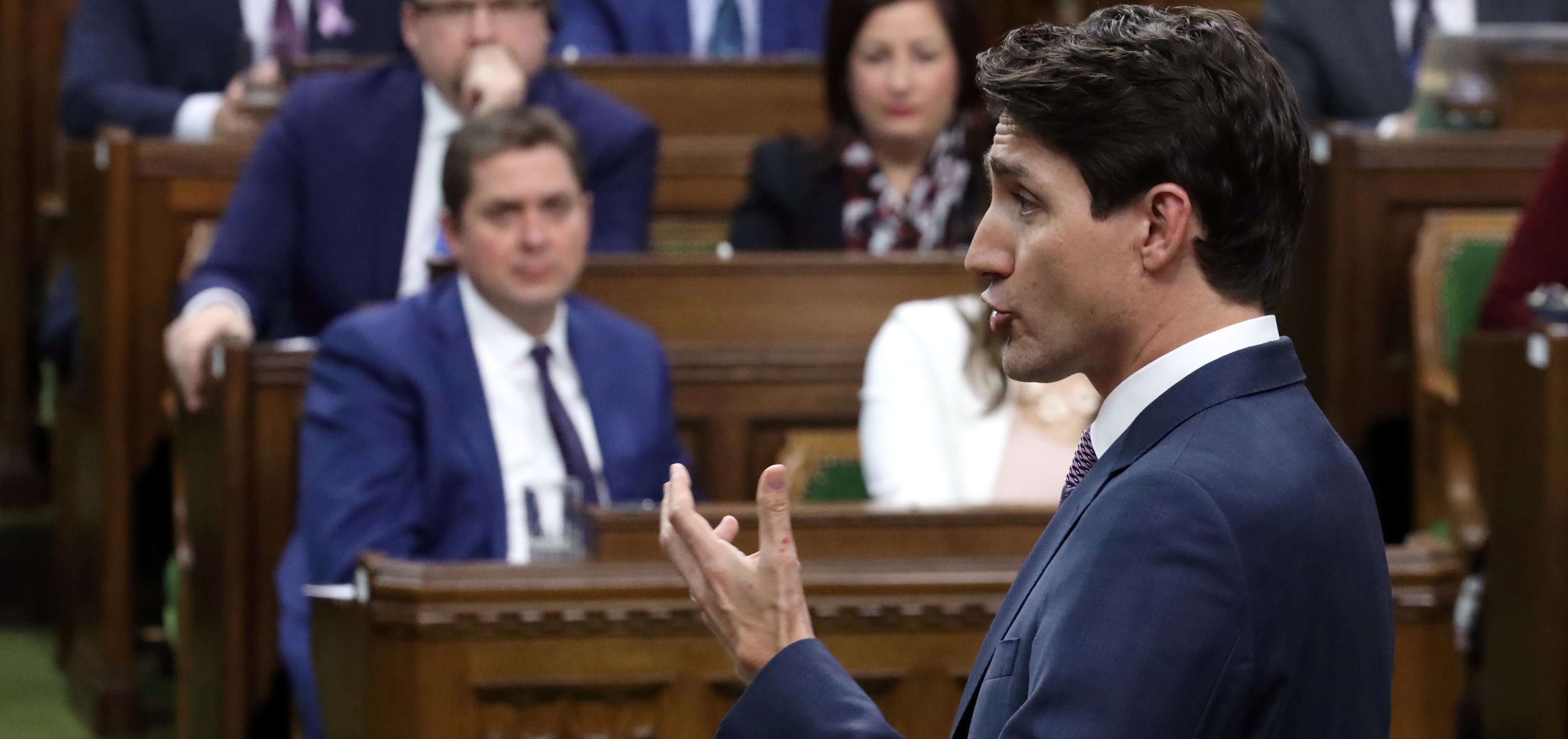 Canada's Prime Minister Justin Trudeau speaks during the Question Period in the House of Commons on Parliament Hill in Ottawa, Ontario, Canada, March 20, 2019. REUTERS/Chris Wattie