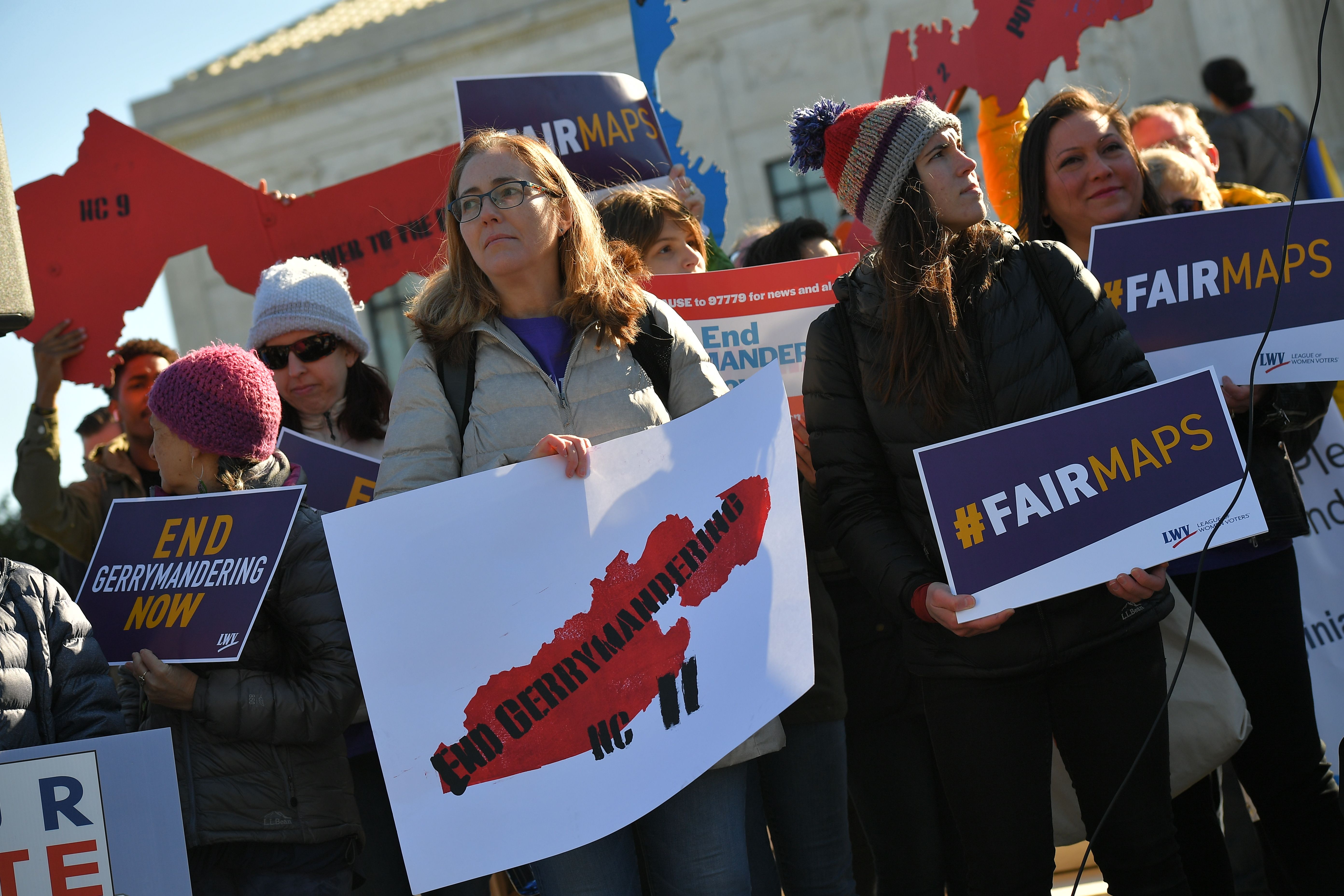 Demonstrators rally in front of the Supreme Court on March 26, 2019. (Mandel Ngan/AFP/Getty Images)