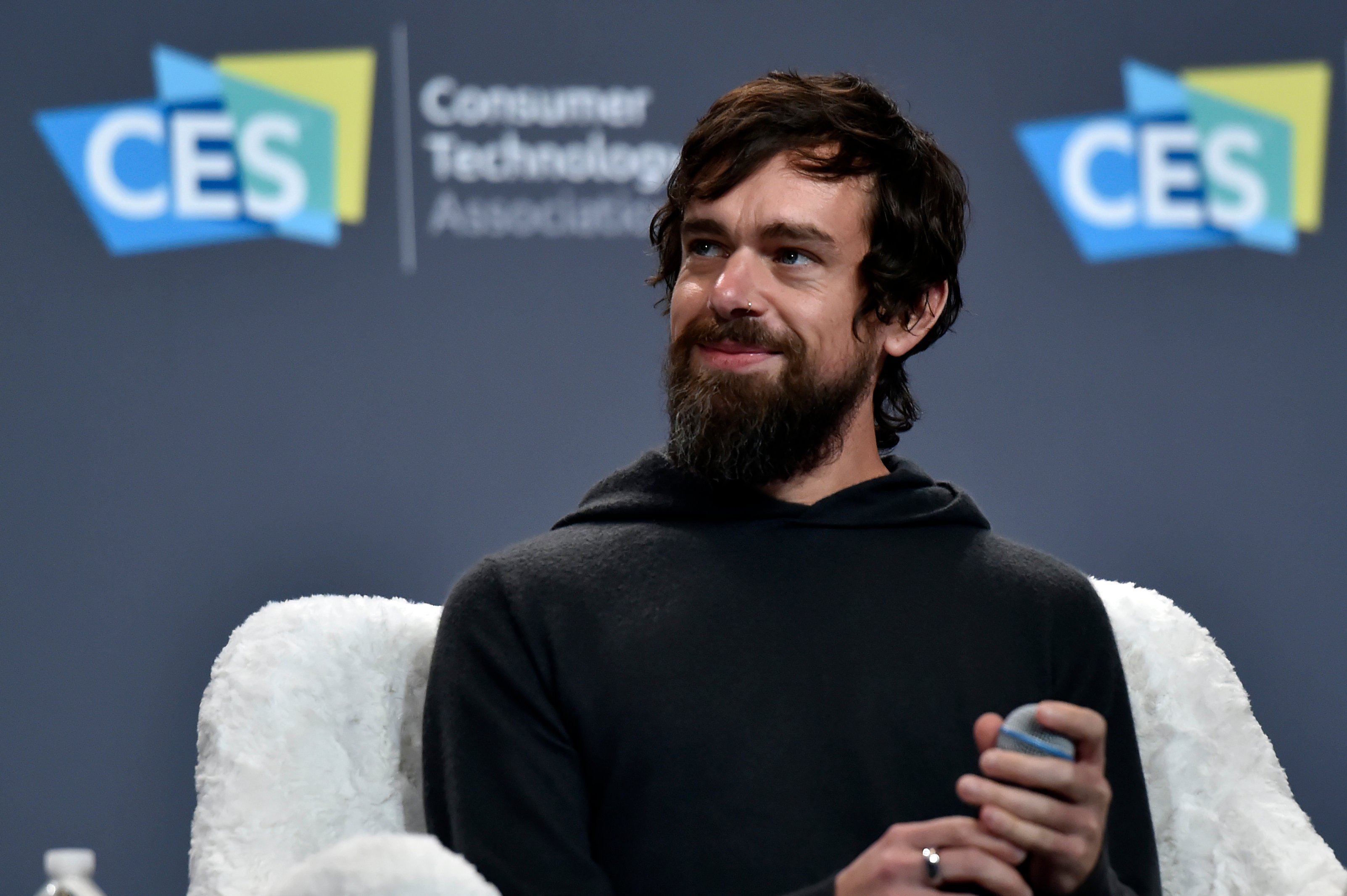 Twitter CEO Jack Dorsey speaks during a press event at CES 2019 at the Aria Resort & Casino on January 9, 2019 in Las Vegas, Nevada. (Photo by David Becker/Getty Images)