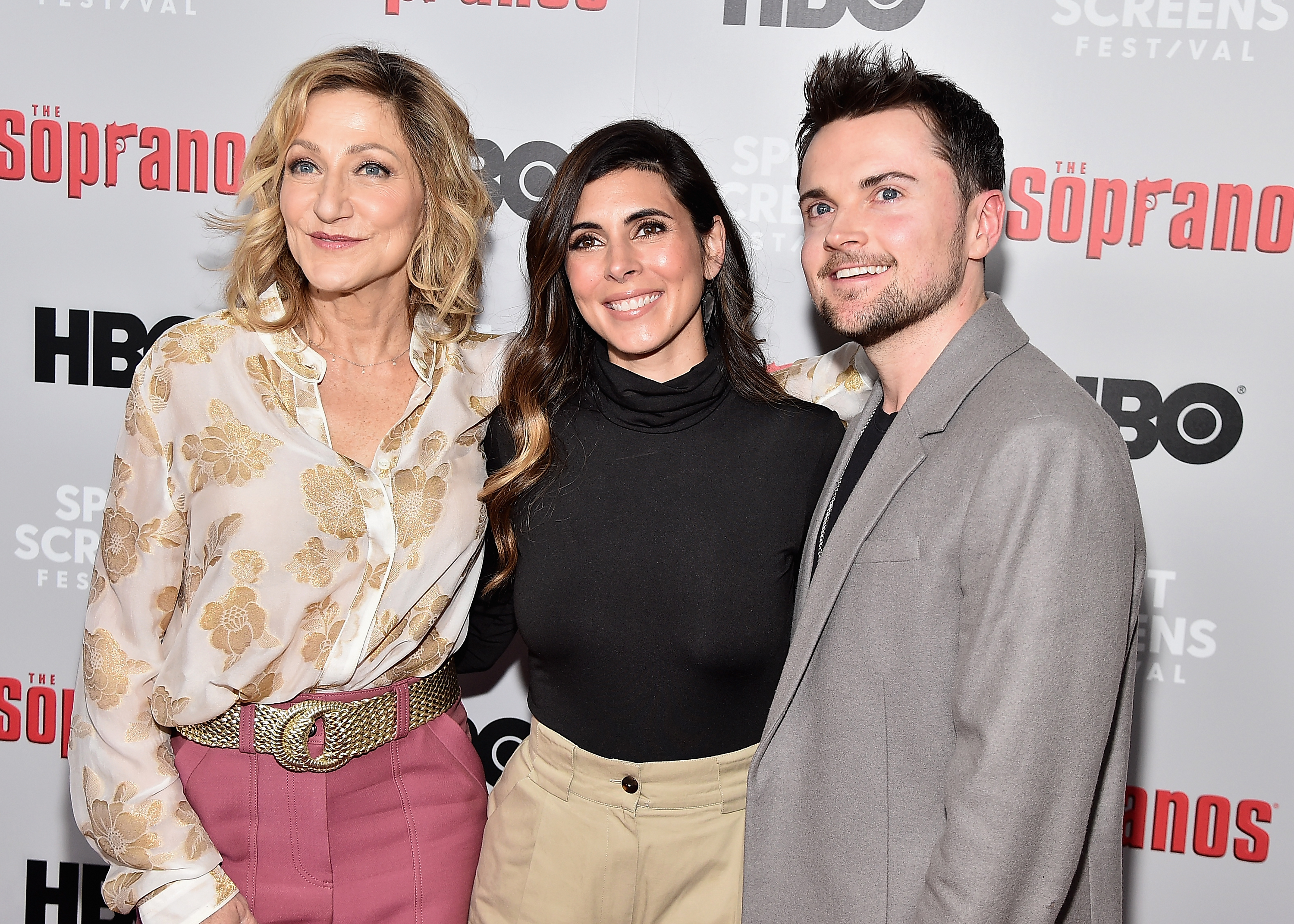 NEW YORK, NEW YORK - JANUARY 09: (L-R) Edie Falco, Robert Iler and Jamie-Lynn Sigler attend the "The Sopranos" 20th Anniversary Panel Discussion at SVA Theater on January 09, 2019 in New York City. (Photo by Theo Wargo/Getty Images)