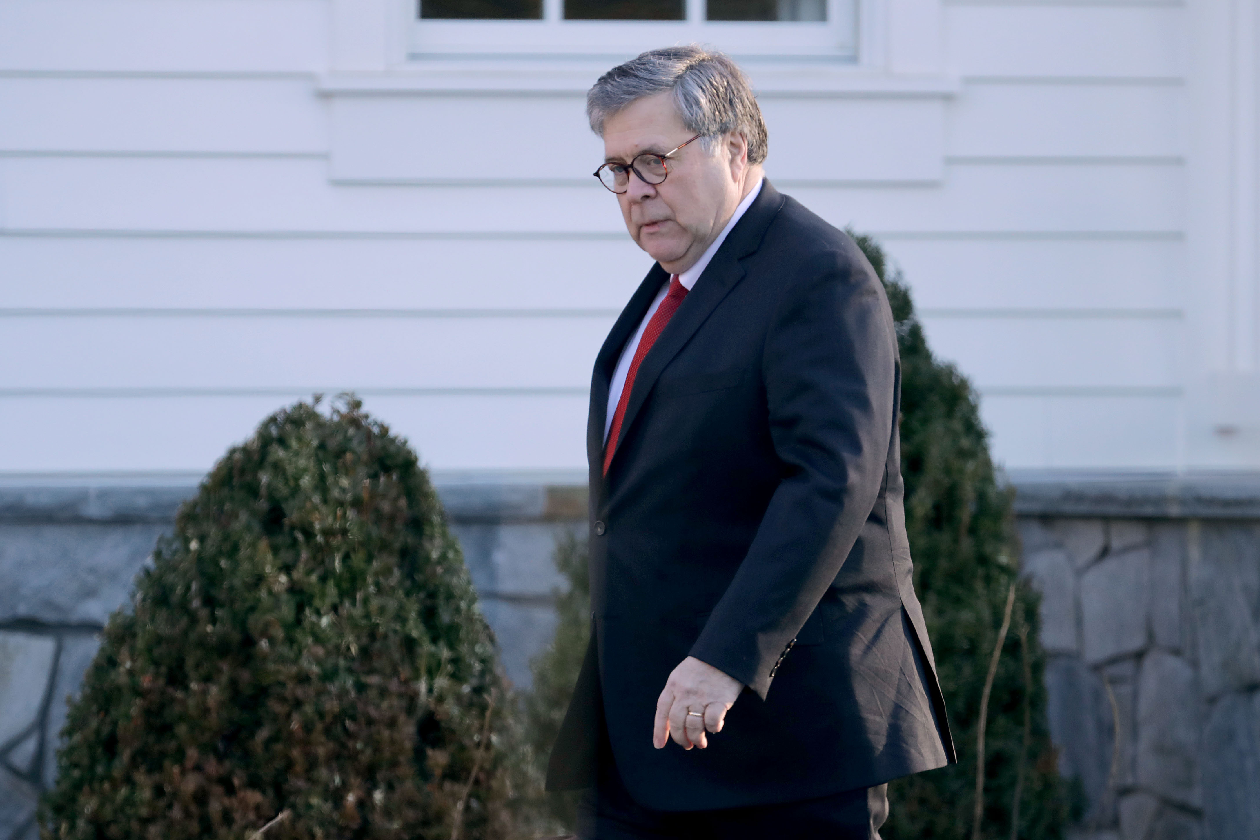 U.S. Attorney General William Barr leaves his home March 25, 2019 in McLean, Virginia. (Photo by Chip Somodevilla/Getty Images)