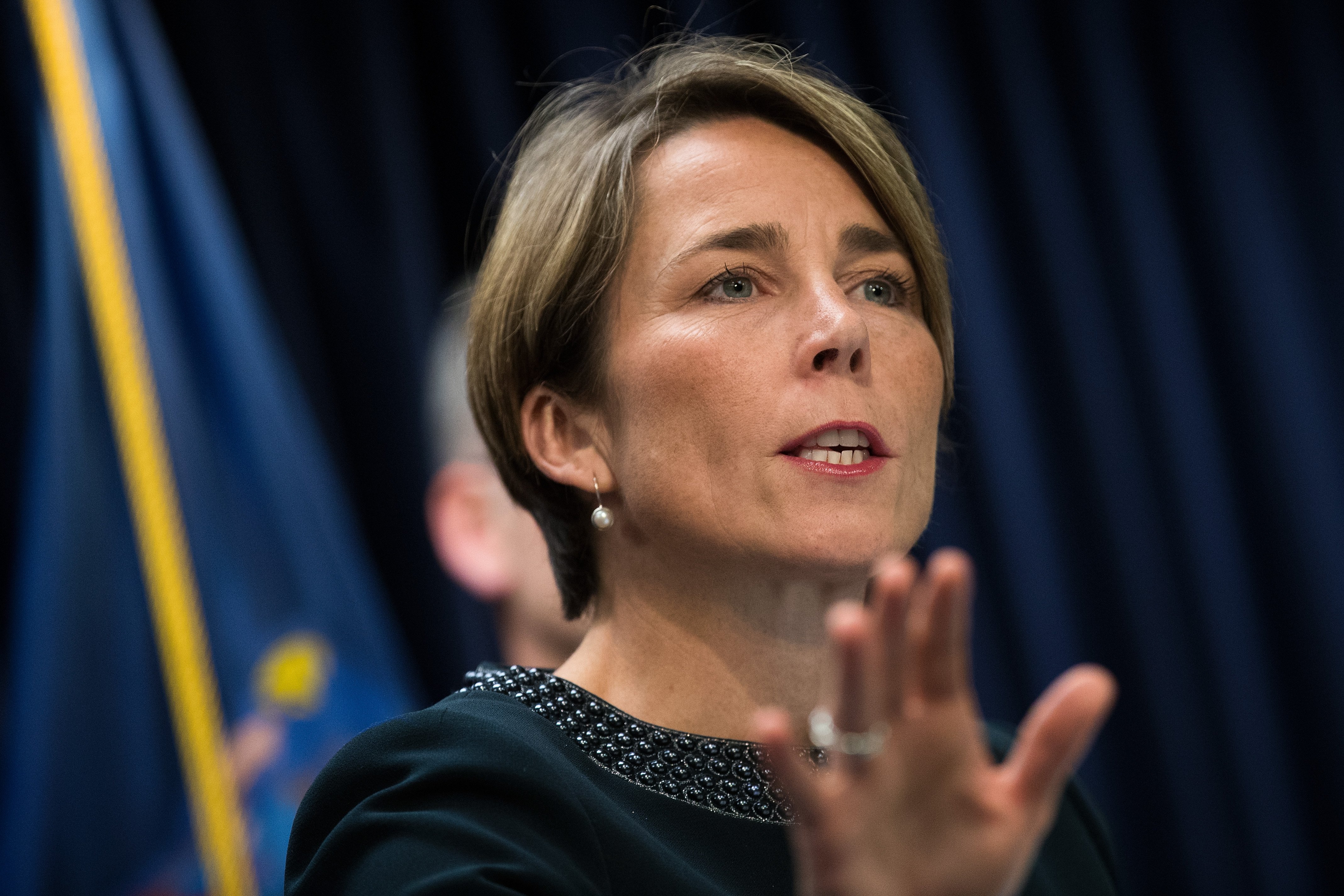Massachusetts Attorney General Maura Healey speaks during a press conference at the office of the New York Attorney General, July 19, 2016 in New York City. (Photo by Drew Angerer/Getty Images)