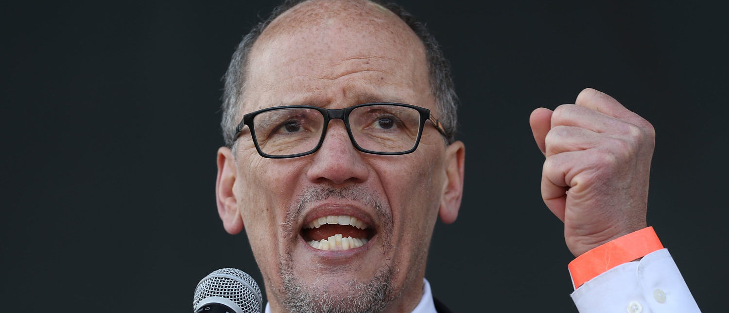 MEMPHIS, TN - APRIL 04: Tom Perez, Chairman of the Democratic National Committee, speaks as people gather during an event to mark the 50th anniversary of Dr. Martin Luther King Jr.'s assassination April 4, 2018 in Memphis, Tennessee. The city is commemorating King on the anniversary of his assassination that took place on April 4, 1968 at the Lorraine Motel. (Photo by Joe Raedle/Getty Images)