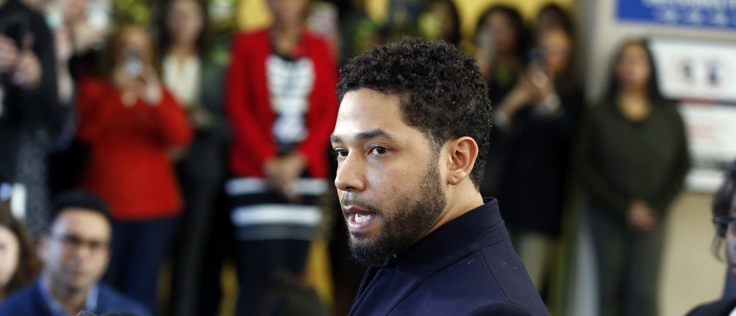 Actor Jussie Smollett speaks with members of the media after his court appearance at Leighton Courthouse on March 26, 2019 in Chicago, Illinois. (Photo by Nuccio DiNuzzo/Getty Images)
