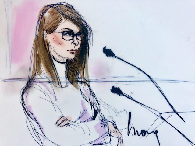 Actor Lori Loughlin appears in this court sketch at a hearing for a racketeering case involving the allegedly fraudulent admission of children to elite universities, at the U.S. federal courthouse in downtown Los Angeles, California, U.S., March 13, 2019. REUTERS/Mona Shafer Edwards NO RESALES. NO ARCHIVE.