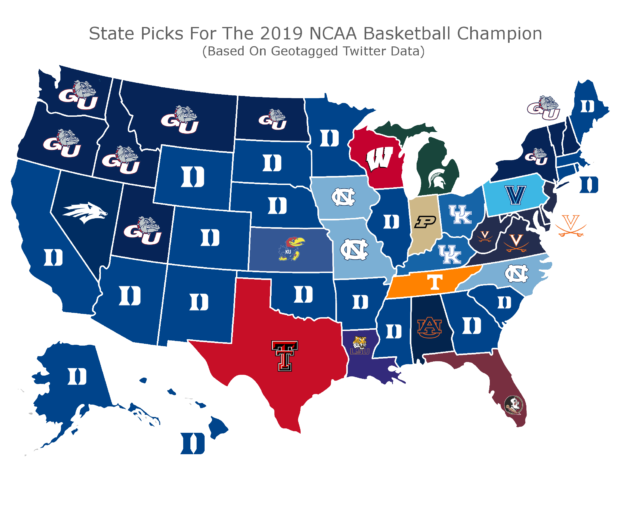 See Map Of The Different March Madness Championship Predictions By