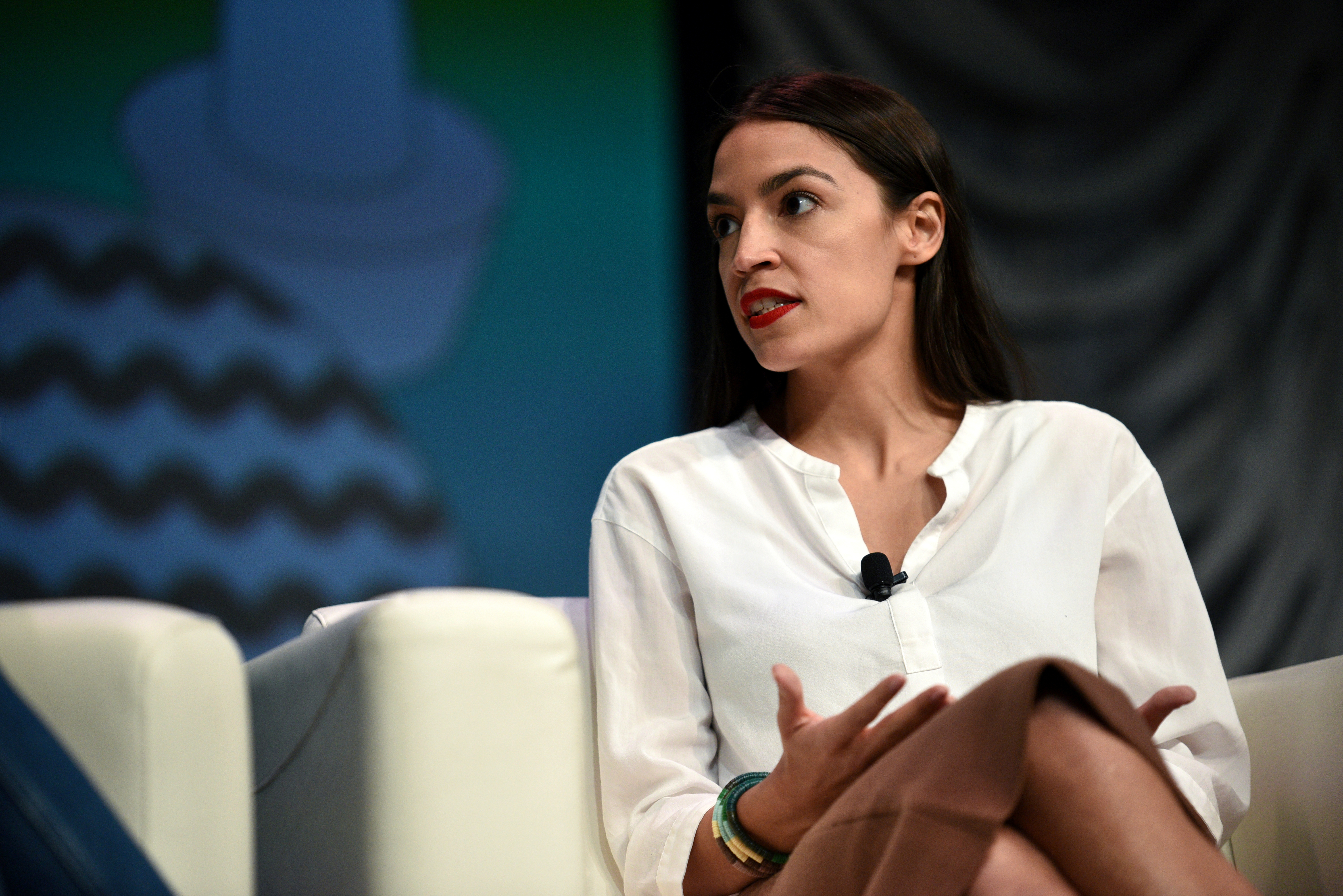 U.S. Congresswoman Alexandria Ocasio-Cortez speaks about the first few months of her tenure in congress with Briahna Gray at the South by Southwest (SXSW) conference and festivals in Austin, Texas