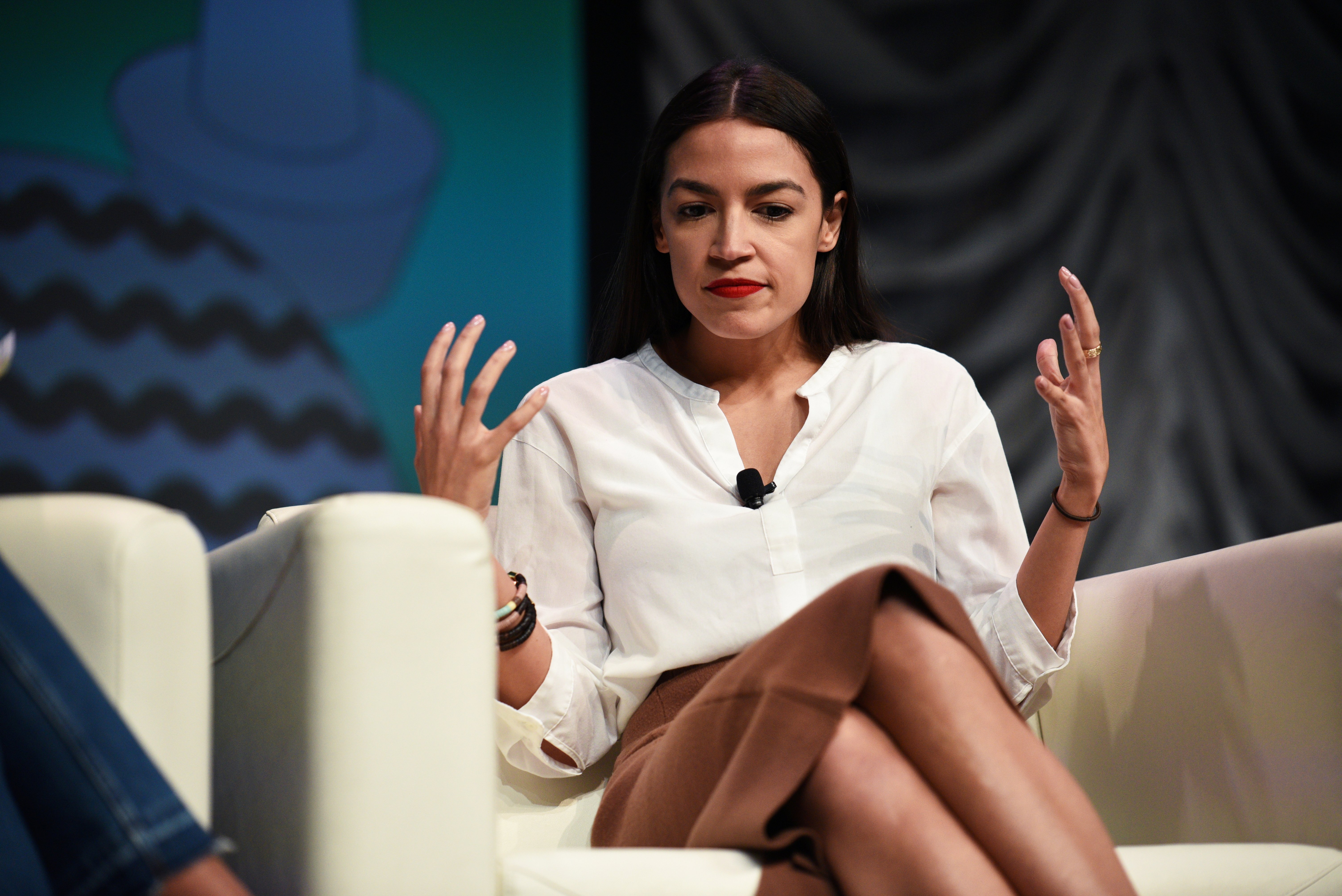 U.S. Congresswoman Alexandria Ocasio-Cortez speaks about the first few months of her tenure in congress with Briahna Gray at the South by Southwest (SXSW) conference and festivals in Austin, Texas, U.S., March 9, 2019. REUTERS/Sergio Flores