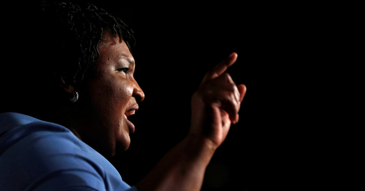 Georgia Democratic gubernatorial nominee Stacey Abrams speaks to supporters during a midterm election night party in Atlanta, Georgia, U.S., November 7, 2018. REUTERS/Leah Millis