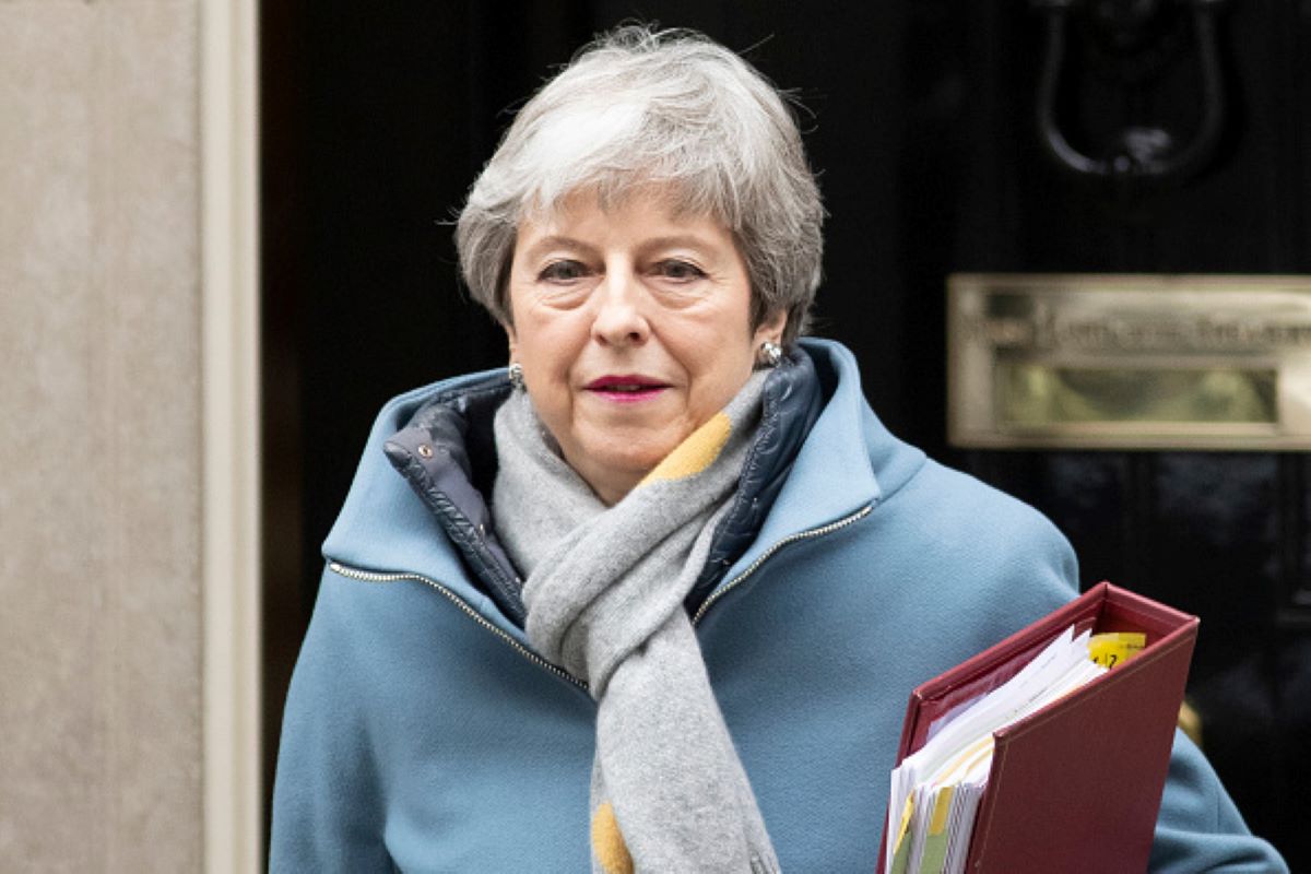 British Prime Minister Theresa May leaves 10 Downing Street to head for the weekly Prime Ministers Questions in the House of Commons on March 20, 2019 in London, England. (Photo by Dan Kitwood/Getty Images)