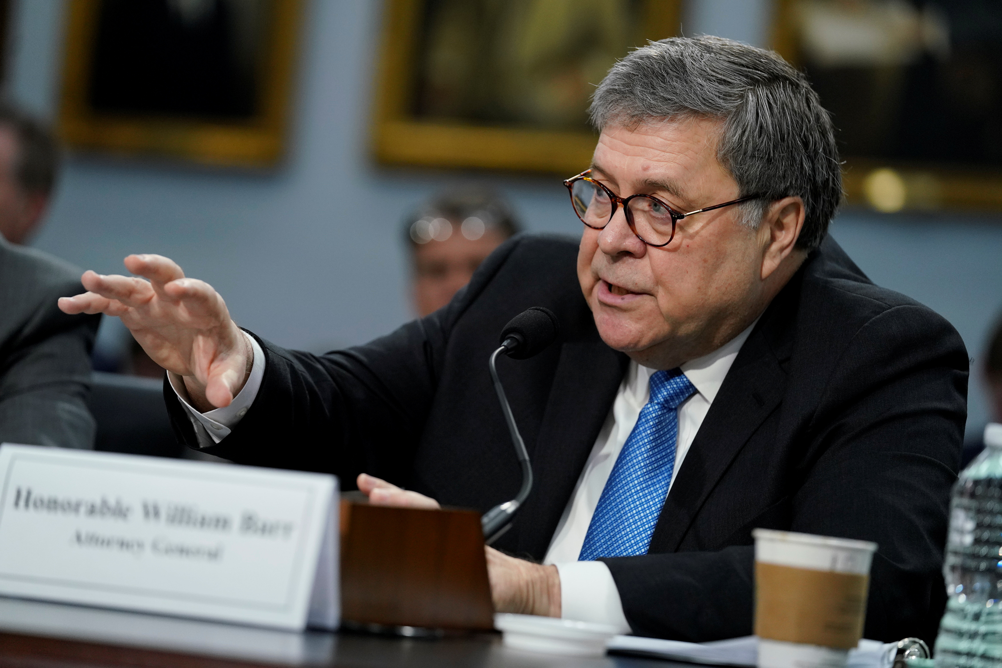 U.S. Attorney General William Barr testifies on the Justice Department's budget proposal before a House Appropriations Subcommittee hearing on Capitol Hill in Washington, U.S., April 9, 2019. REUTERS/Aaron P. Bernstein