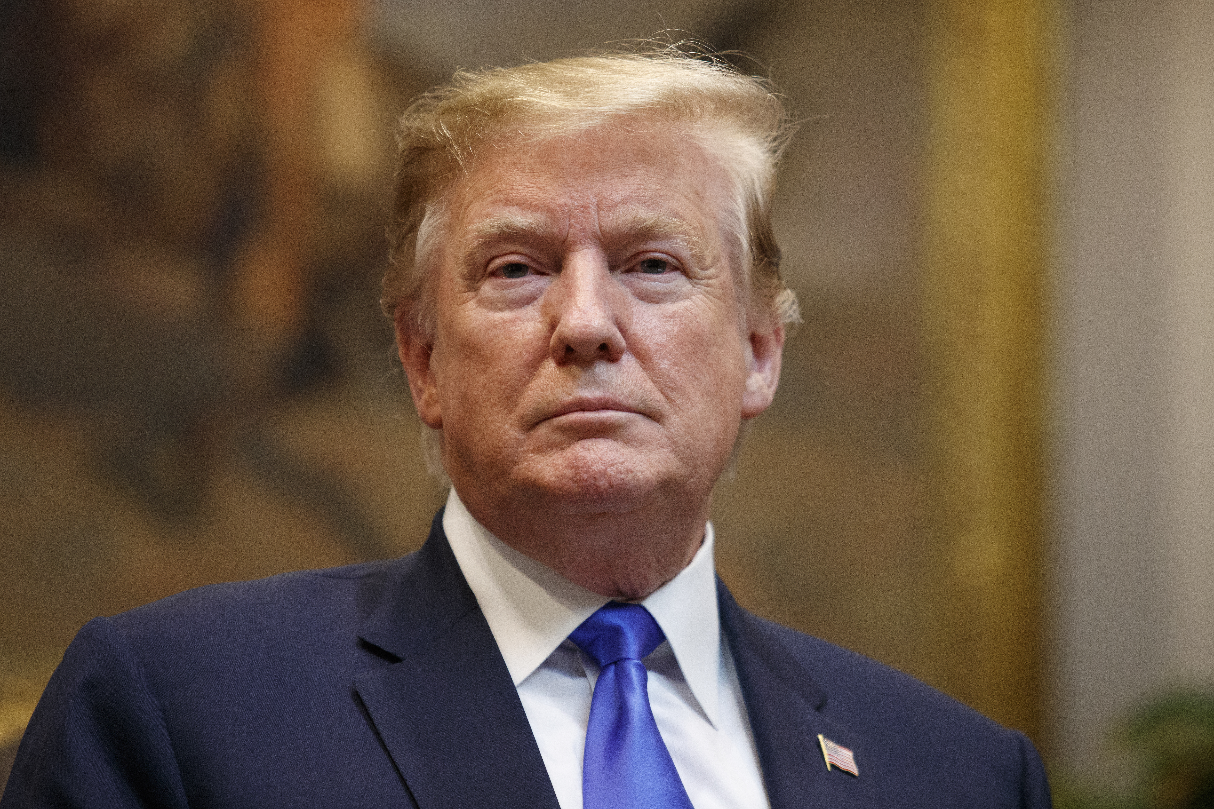 President Donald Trump delivers remarks on 5G deployment in the United States on April 12, 2019. (Tom Brenner/Getty Images)