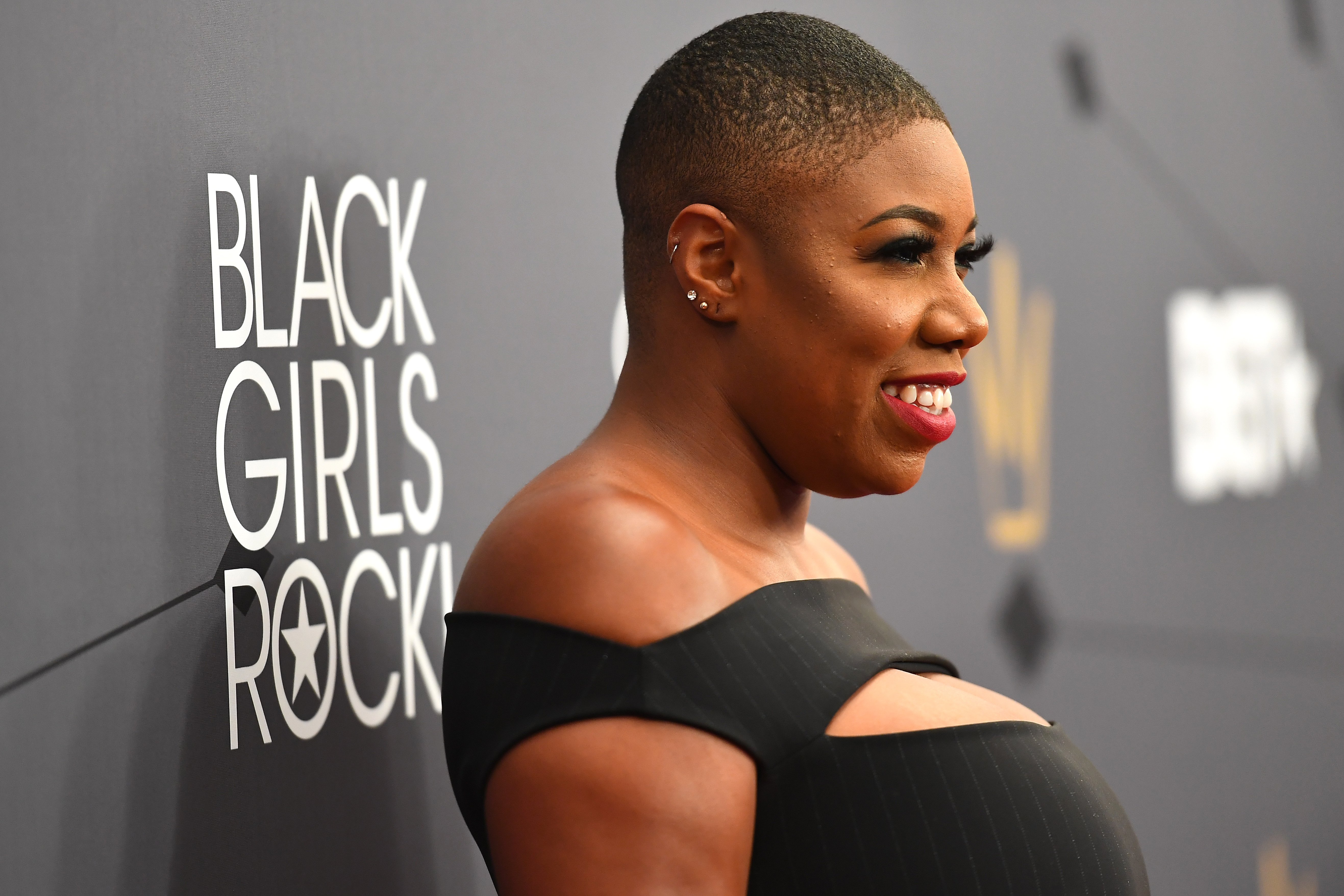 Symone Sanders attends the Black Girls Rock! 2018 Red Carpet at NJPAC on August 26, 2018 in Newark, New Jersey. (Photo by Paras Griffin/Getty Images for BET)