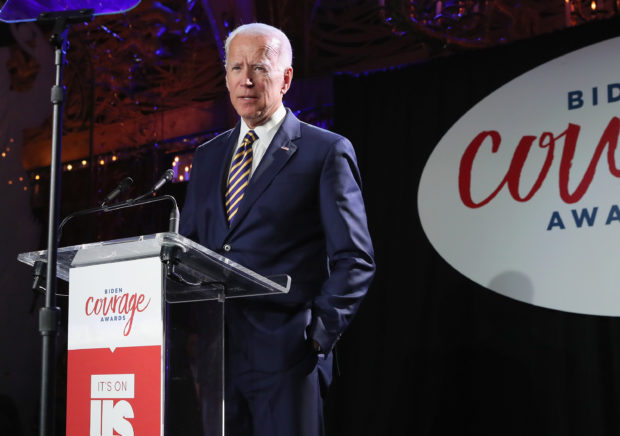 NEW YORK, NY - MARCH 26: Former Vice President of the United States, Joe Biden speaks onstage during The 2019 Biden Courage Awards at Russian Tea Room on March 26, 2019 in New York City. (Photo by Cindy Ord/Getty Images for It's On Us)
