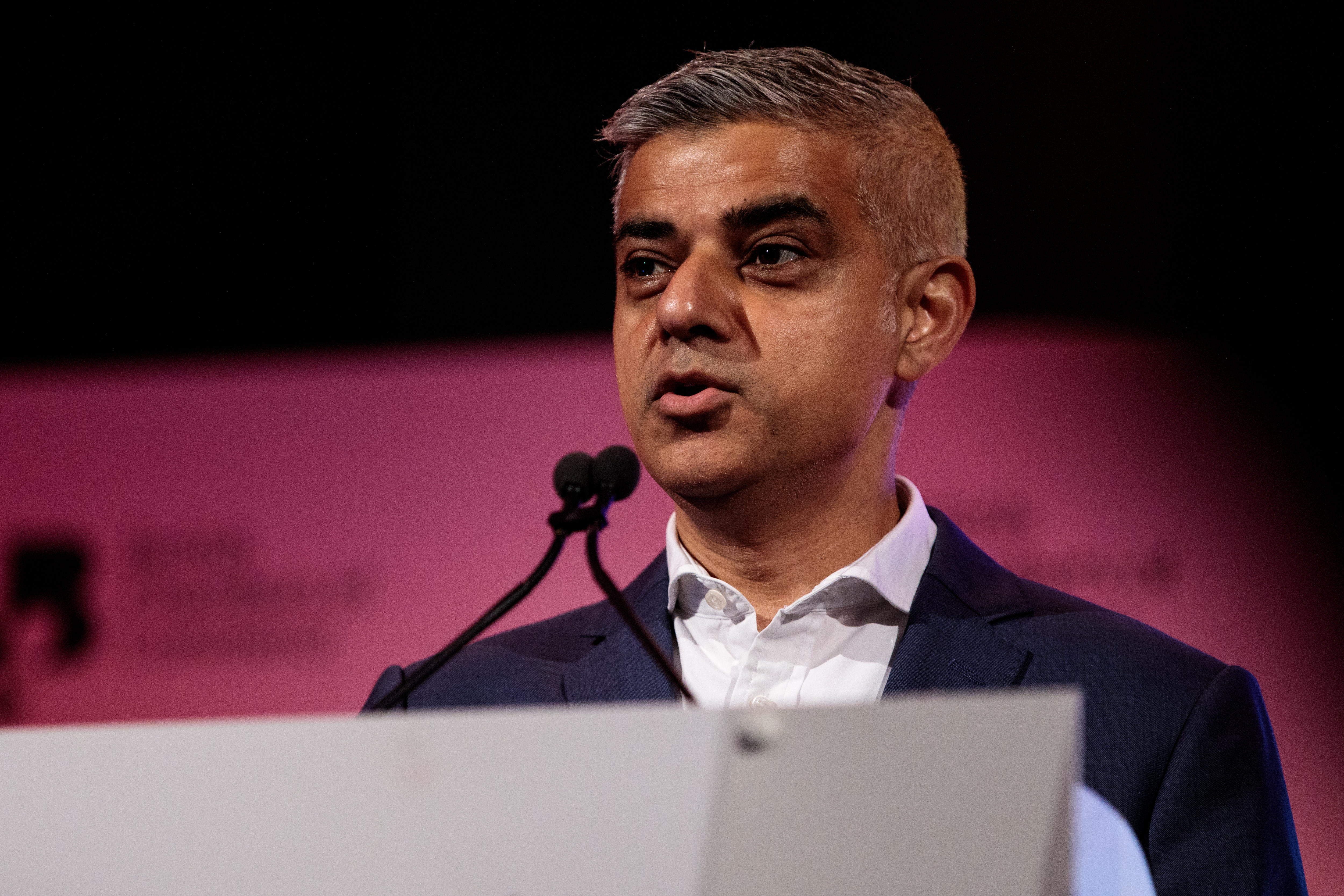 LONDON, ENGLAND - MARCH 28: Mayor of London Sadiq Khan speaks at the annual British Chambers of Commerce conference on March 28, 2019 in London, England. (Jack Taylor/Getty Images)