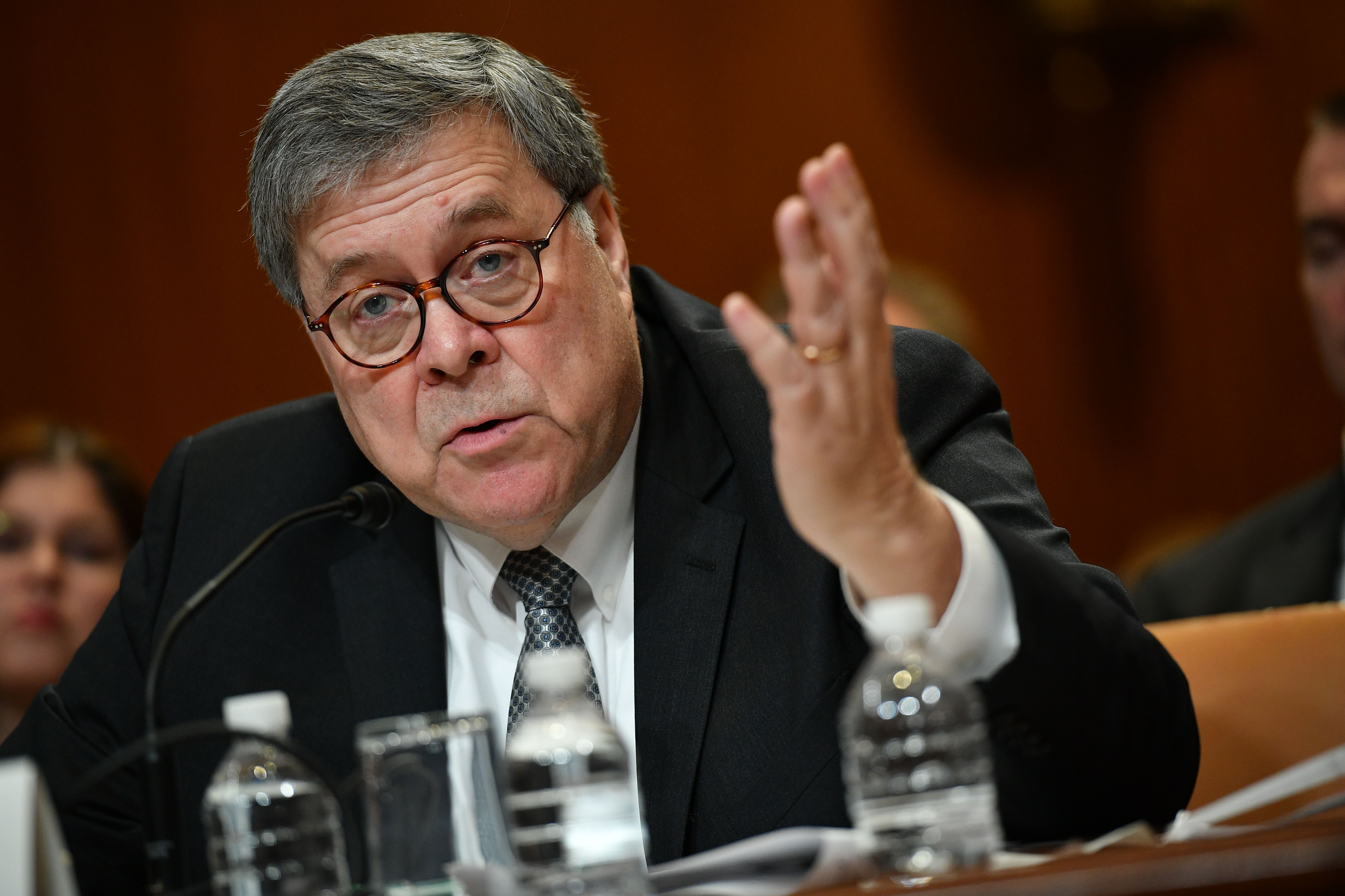 US Attorney General William Barr testifies during a US House Commerce, Justice, Science, and Related Agencies Subcommittee hearing on the Department of Justice Budget Request for Fiscal Year 2020, on Capitol Hill in Washington, DC, April 10, 2019. (MANDEL NGAN/AFP/Getty Images)