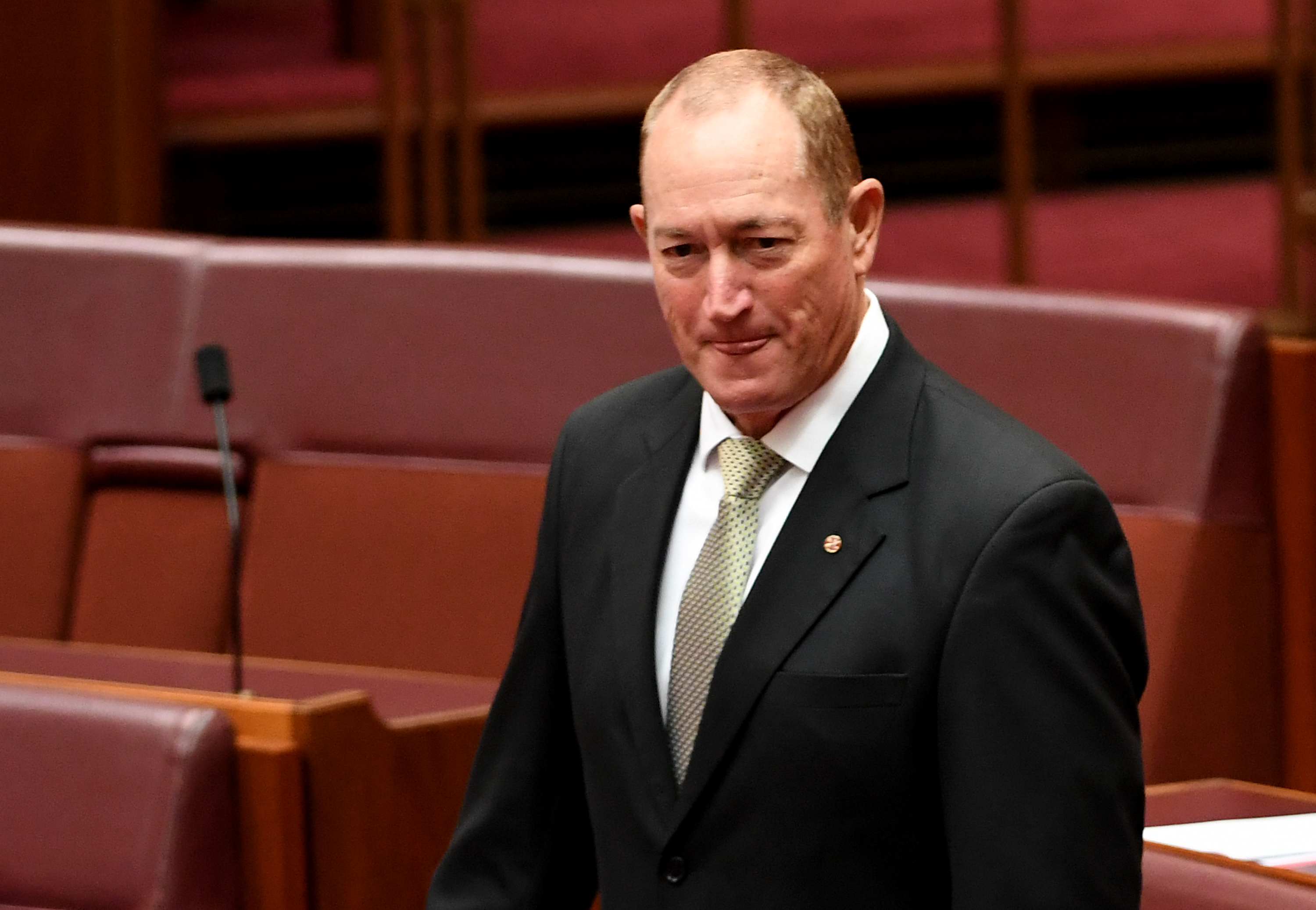CANBERRA, AUSTRALIA - APRIL 02: Australian senator Fraser Anning in the Senate at Parliament House on April 02, 2019 in Canberra, Australia. (Tracey Nearmy/Getty Images)