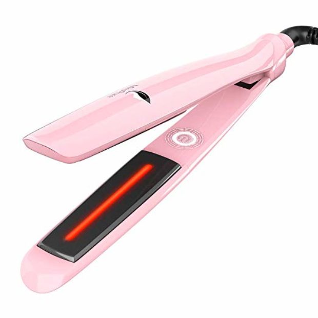Great for traveling! The MiroPure 2-in-1 Infrared Ceramic Flat Iron Hair Straightener is super affordable and efficient (Photo via Amazon) 