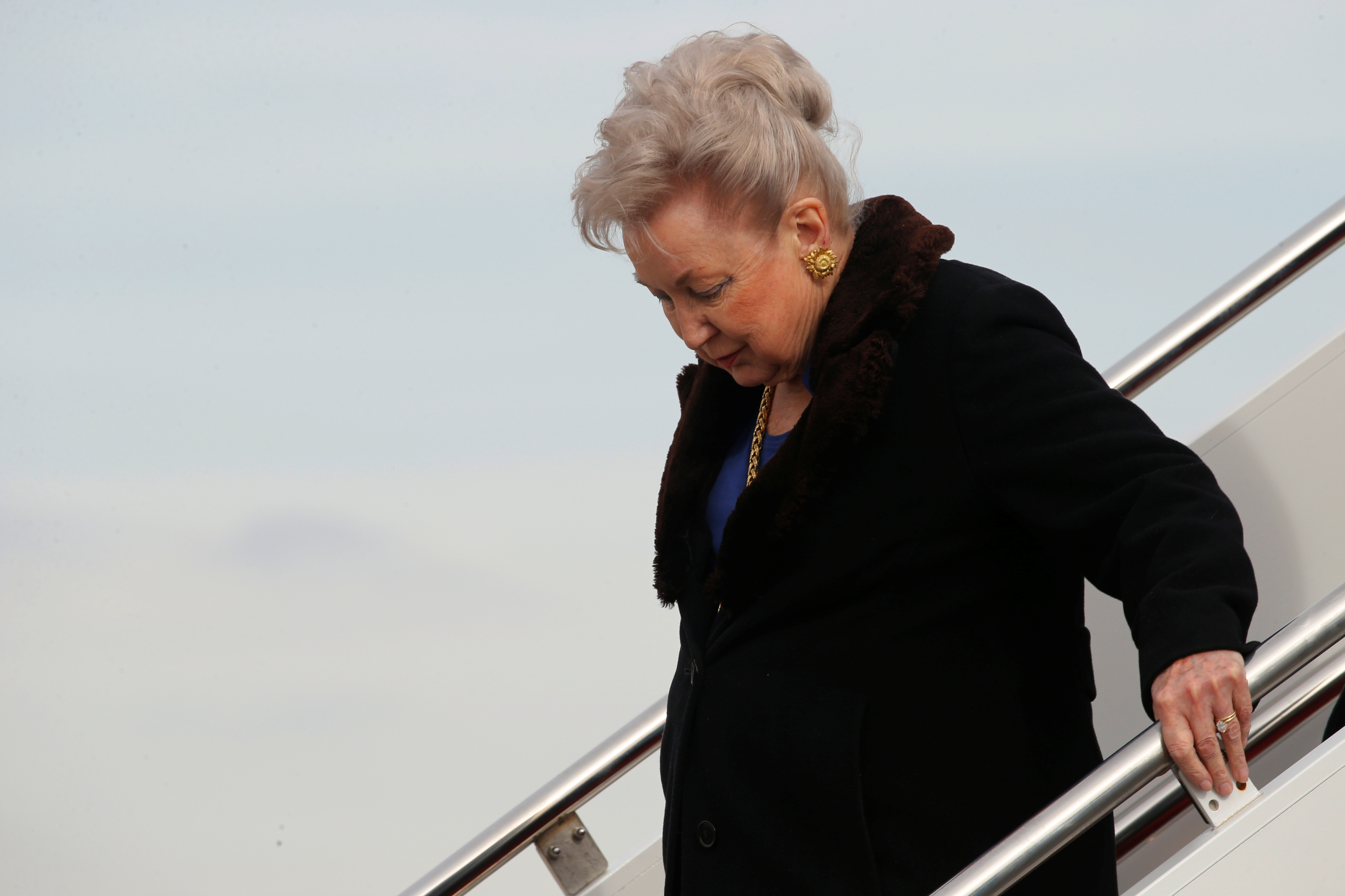 President Donald Trump's sister Maryanne Trump Barry arrives at Joint Base Andrews, Maryland on January 19, 2017. REUTERS/Jonathan Ernst