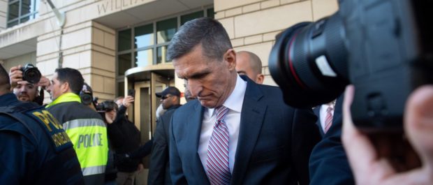 Former National Security Advisor Michael Flynn leaves after the delay in his sentencing hearing at US District Court in Washington, D.C. on December 18, 2018. (Saul Loeb/AFP/Getty Images)