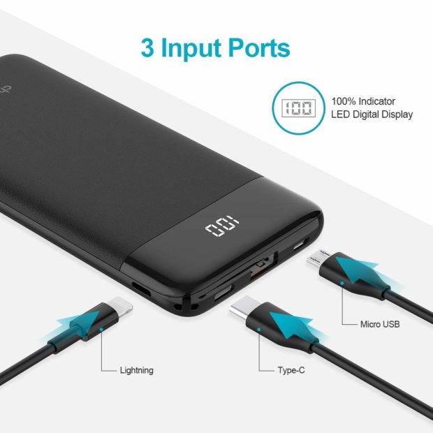 With 3 input ports, the charging possibilities cover pretty much every type of device you can think of (Photo via Amazon) 