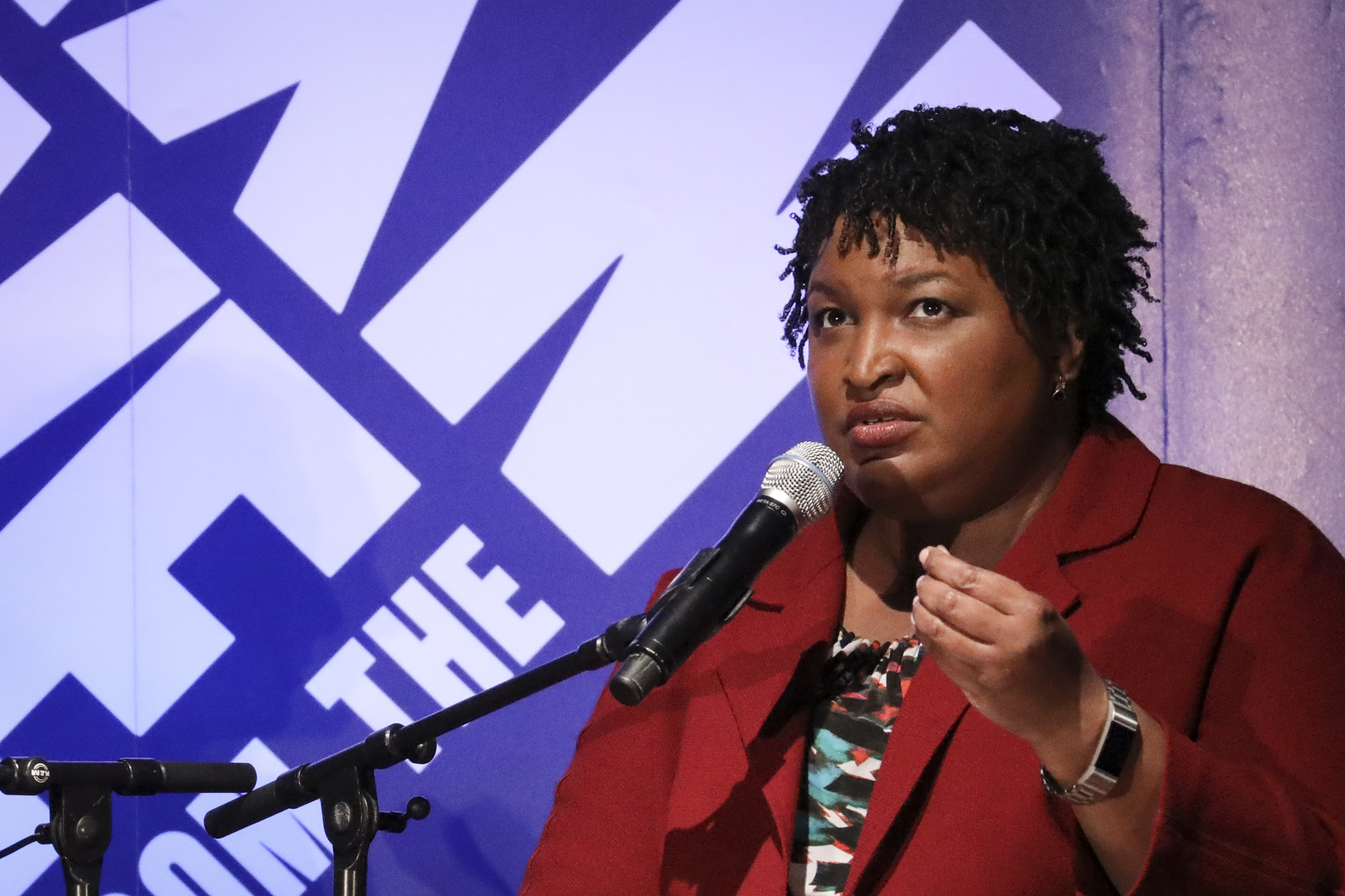 Former Georgia gubernatorial candidate Stacey Abrams speaks during a conversation about criminal justice reform at the New York Public Library (Drew Angerer/Getty Images)