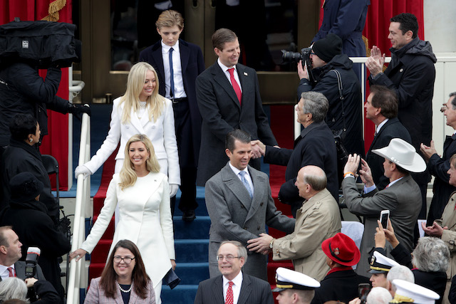 Donald Trump's children Ivanka Trump (L), Tiffany Trump, Donald Trump Jr, and Eric Trump arrive on the West Front of the U.S. Capitol on January 20, 2017 in Washington, DC. In today's inauguration ceremony Donald J. Trump becomes the 45th president of the United States. (Photo by Alex Wong/Getty Images)