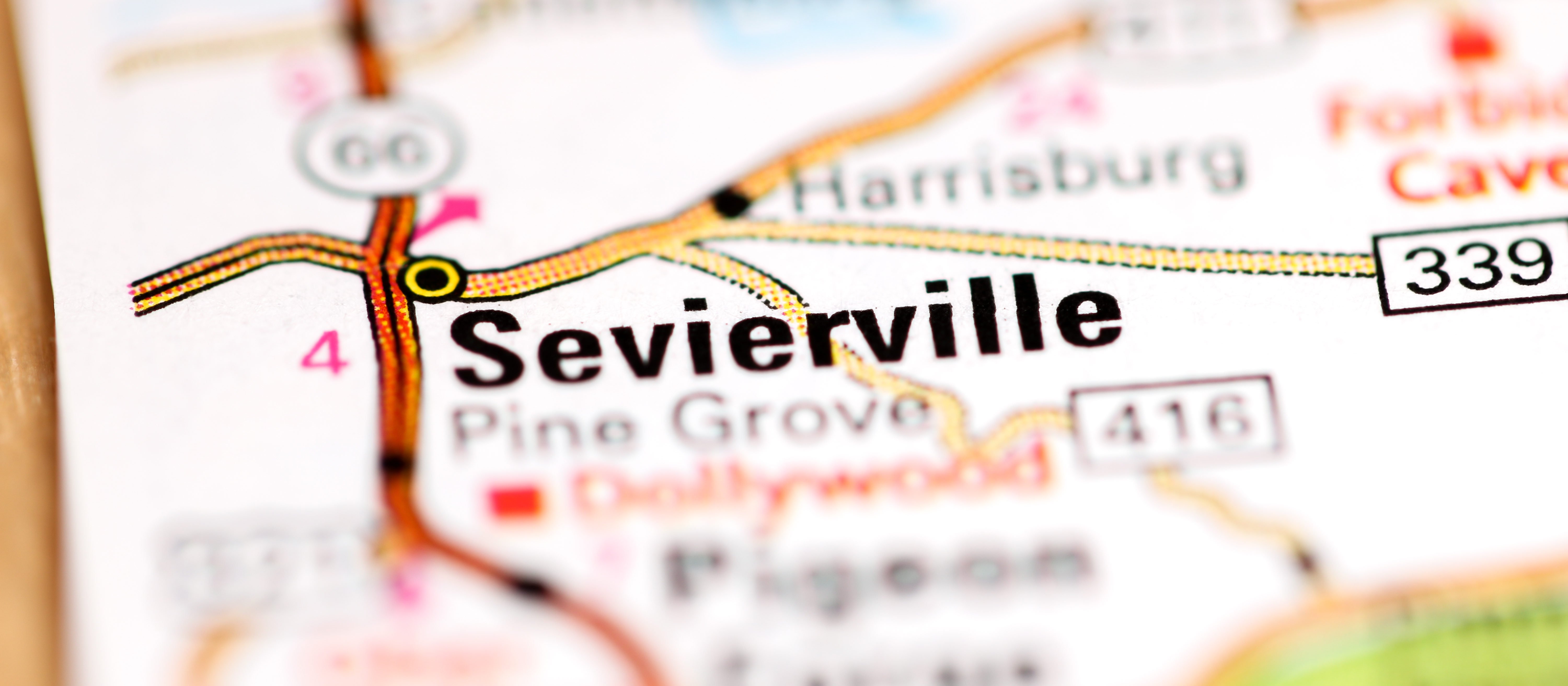 Sevierville is a city in east Tennessee. 