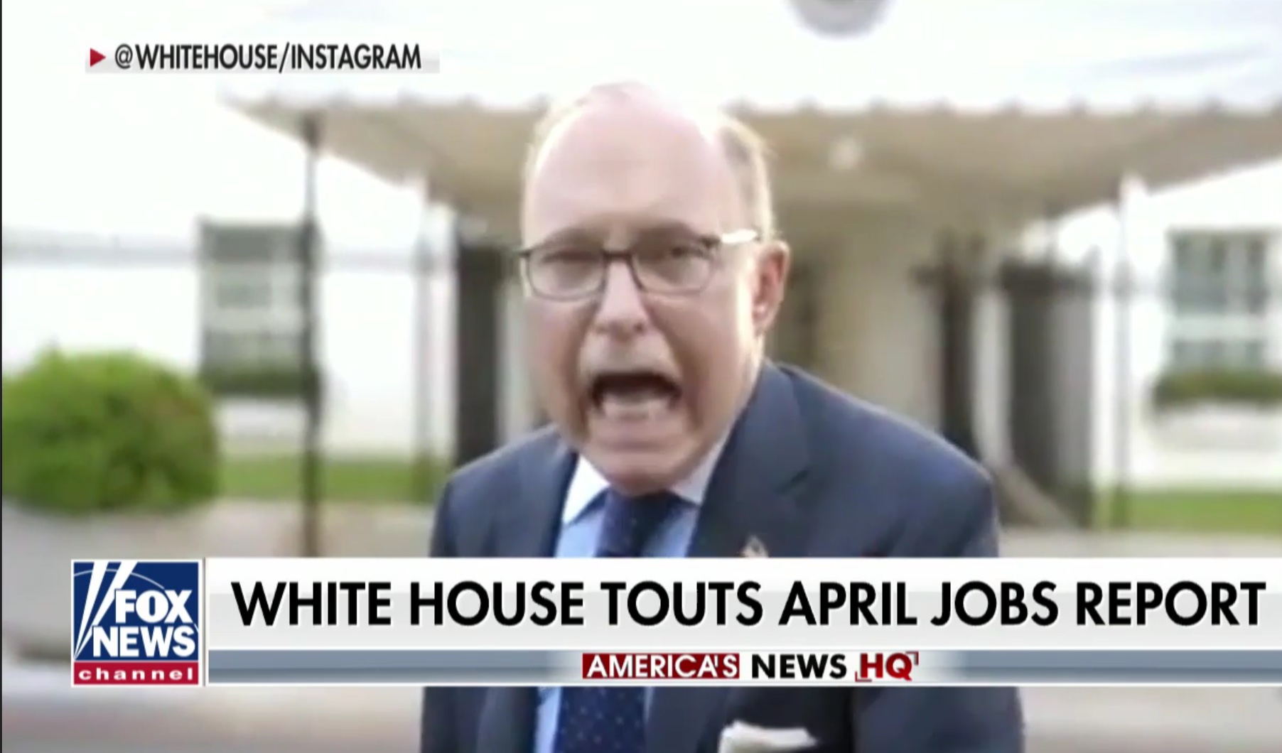 National Economic Council Director Larry Kudlow appears in White House Instagram video, May 3, 2019. Fox News screenshot.