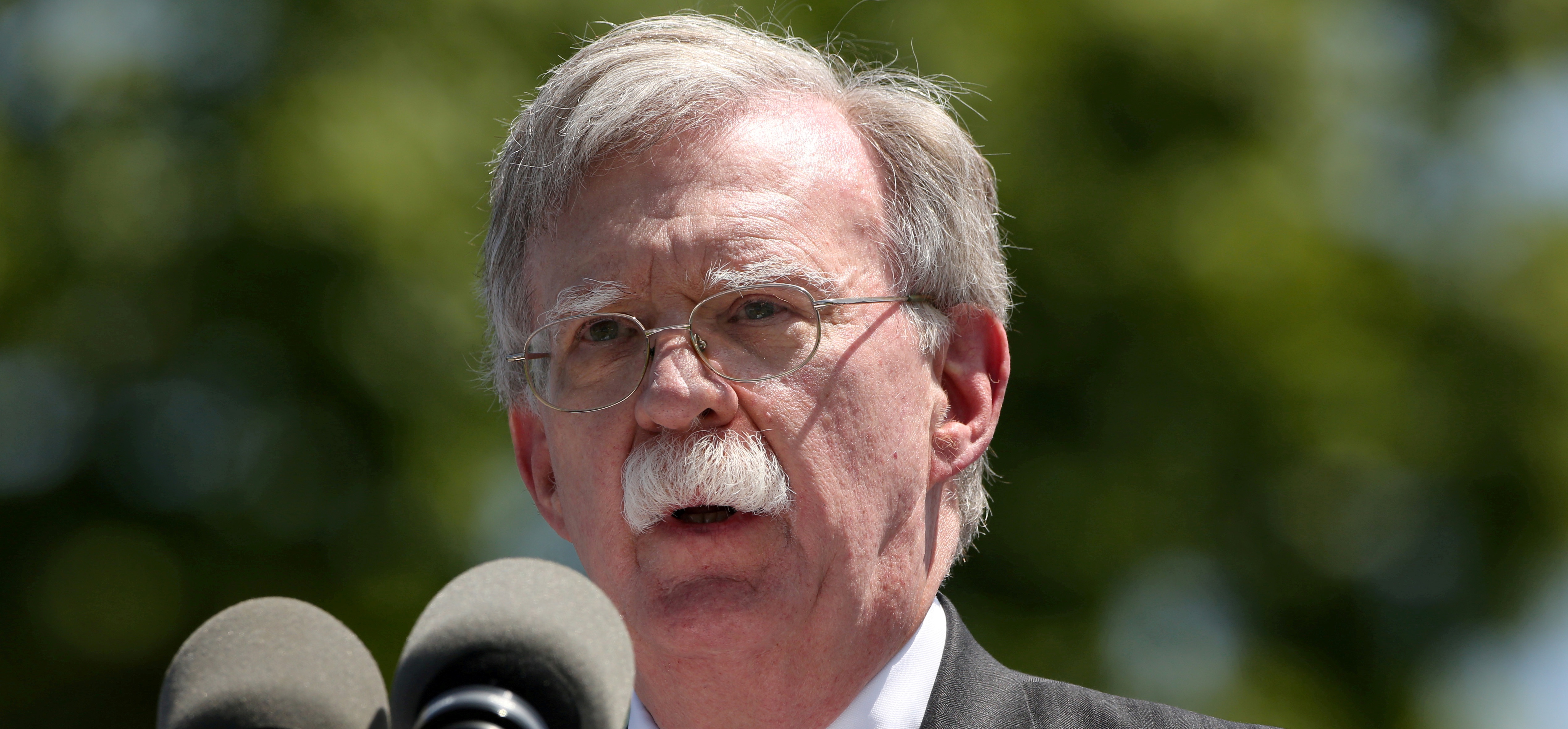 FILE PHOTO: U.S. National Security Advisor John Bolton speaks during a graduation ceremony at the U.S. Coast Guard Academy in New London, Connecticut, U.S., May 22, 2019. REUTERS/Michelle McLoughlin/File Photo