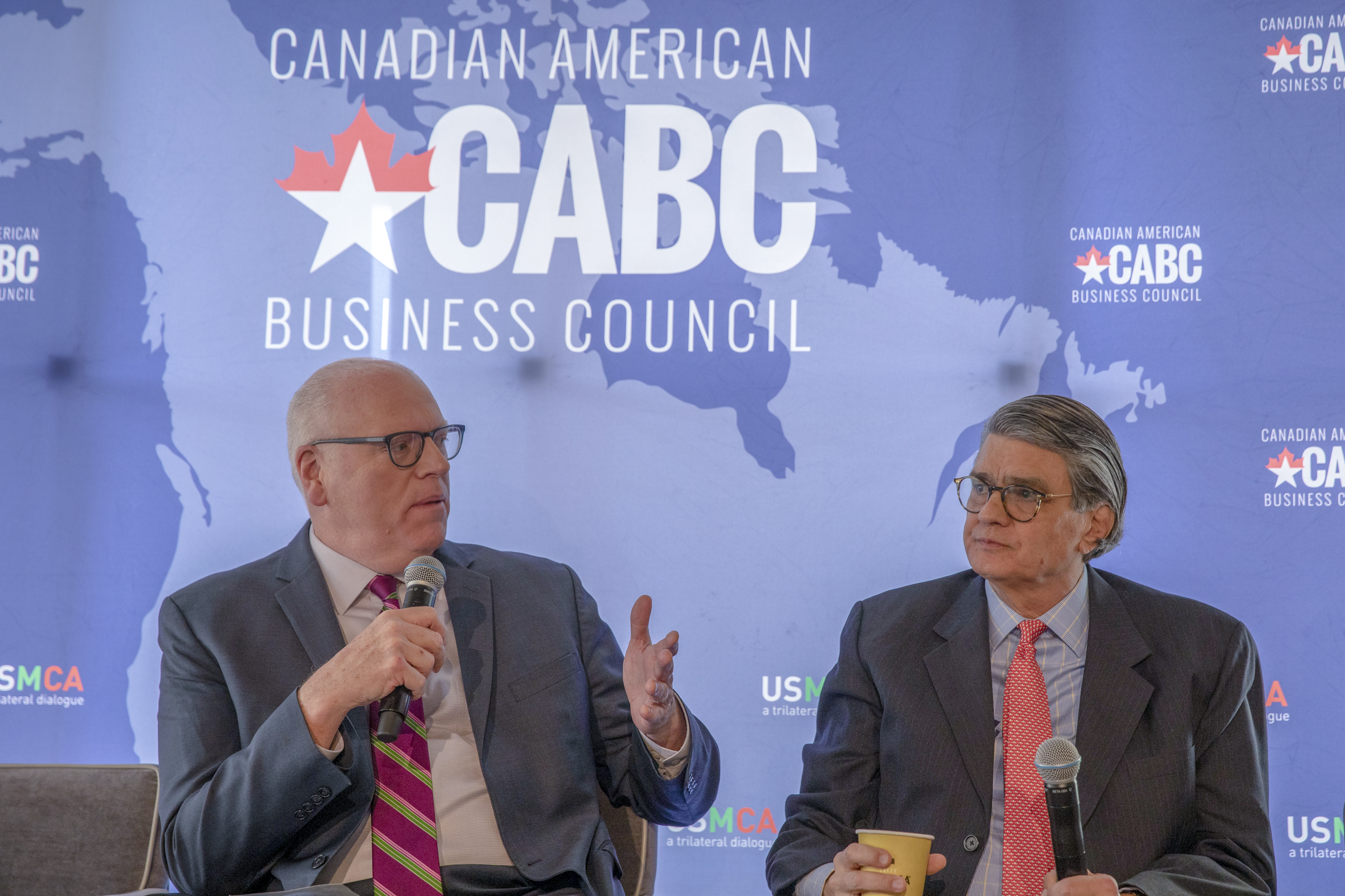 Joe Crowley; former congressman and Don Johnson; former congressman talk about Why Trade Matters during the Prospects for USMCA Ratification Trilateral Dialogue on February 21, 2019 in Washington, DC. (Tasos Katopodis/Getty Images for CABC)