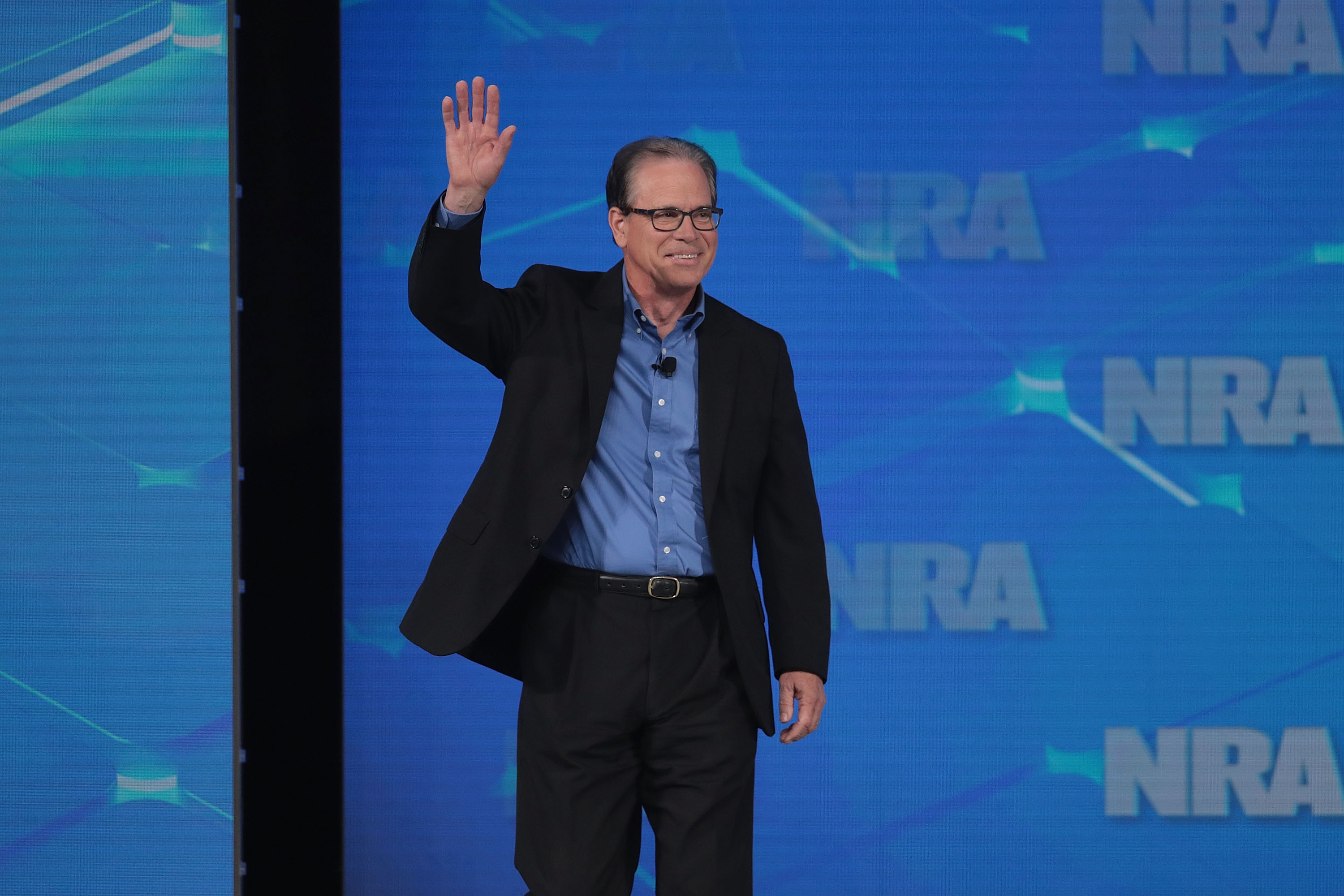 Senator Mike Braun speaks to guests during the NRA-ILA Leadership Forum at the 148th NRA Annual Meetings & Exhibits on April 26, 2019 in Indianapolis, Indiana. (Photo by Scott Olson/Getty Images)
