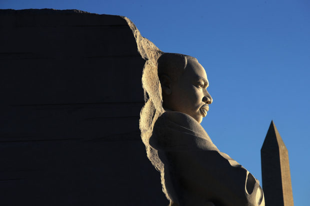 WASHINGTON, DC - JANUARY 15: The Martin Luther King Jr. Memorial is shown in the early morning light on Martin Luther King Day January 15, 2018 in Washington DC. Martin Luther King Jr. would have been 89 years old today. (Photo by Win McNamee/Getty Images)