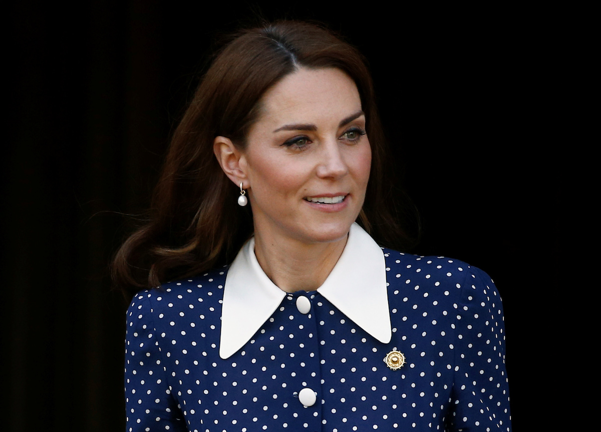 Kate Middleton Stuns In Blue And White Polka Dot Dress At Bletchley ...