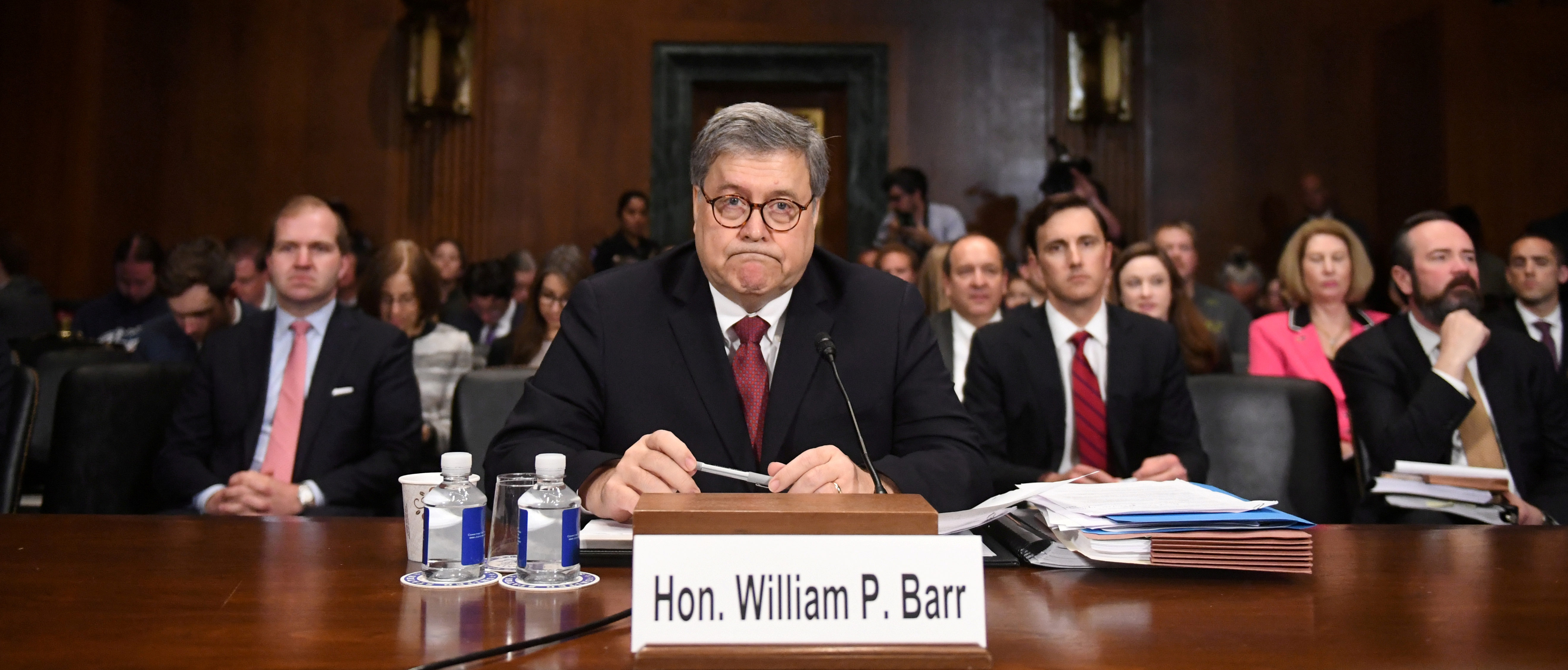U.S. Attorney General William Barr testifies before a Senate Judiciary Committee hearing on "The Justice Department's investigation of Russian interference with the 2016 presidential election" on Capitol Hill in Washington, D.C., U.S., May 1, 2019. REUTERS/Clodagh Kilcoyne