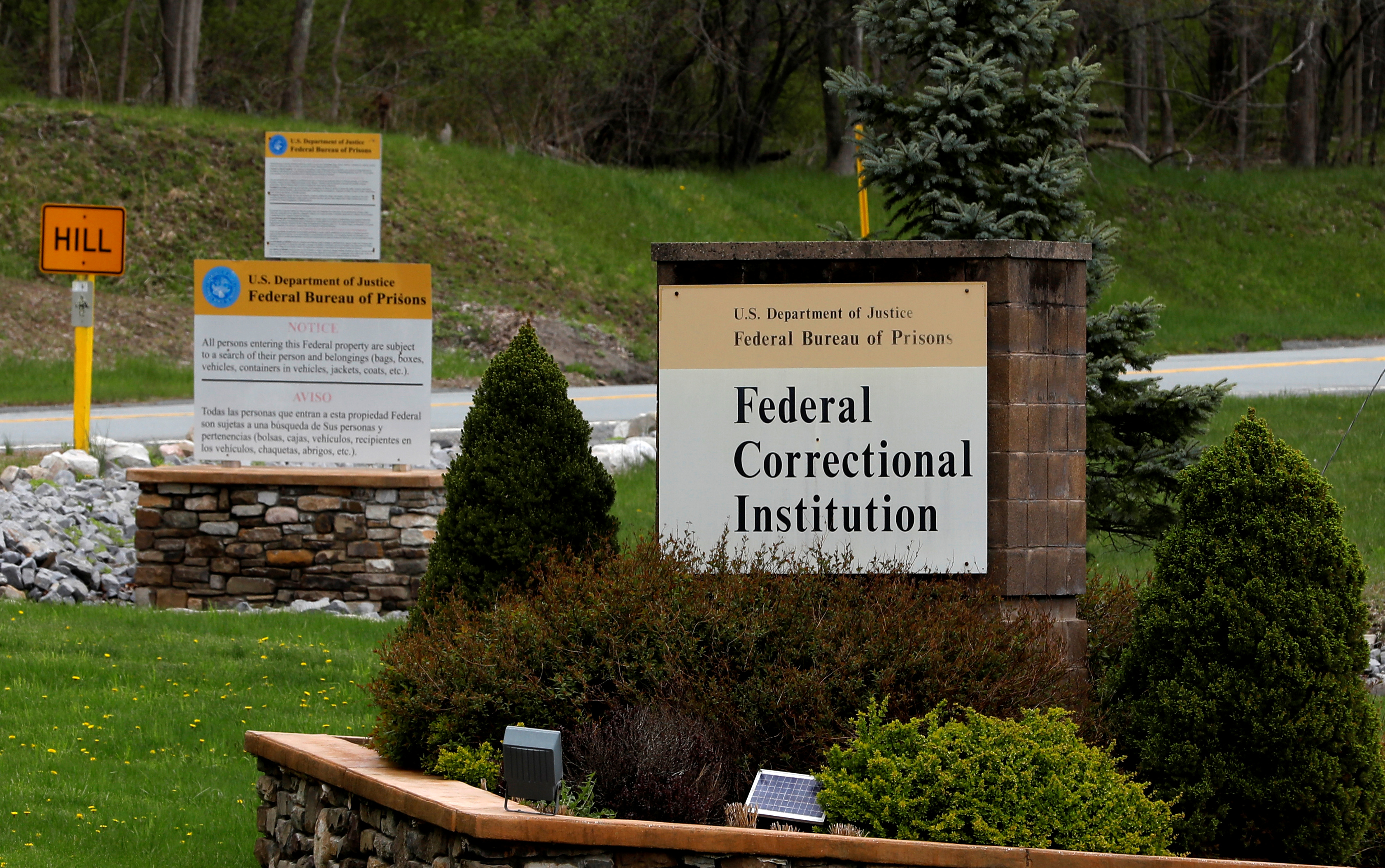 The entrance to the Federal Correctional Institution, Otisville, New York