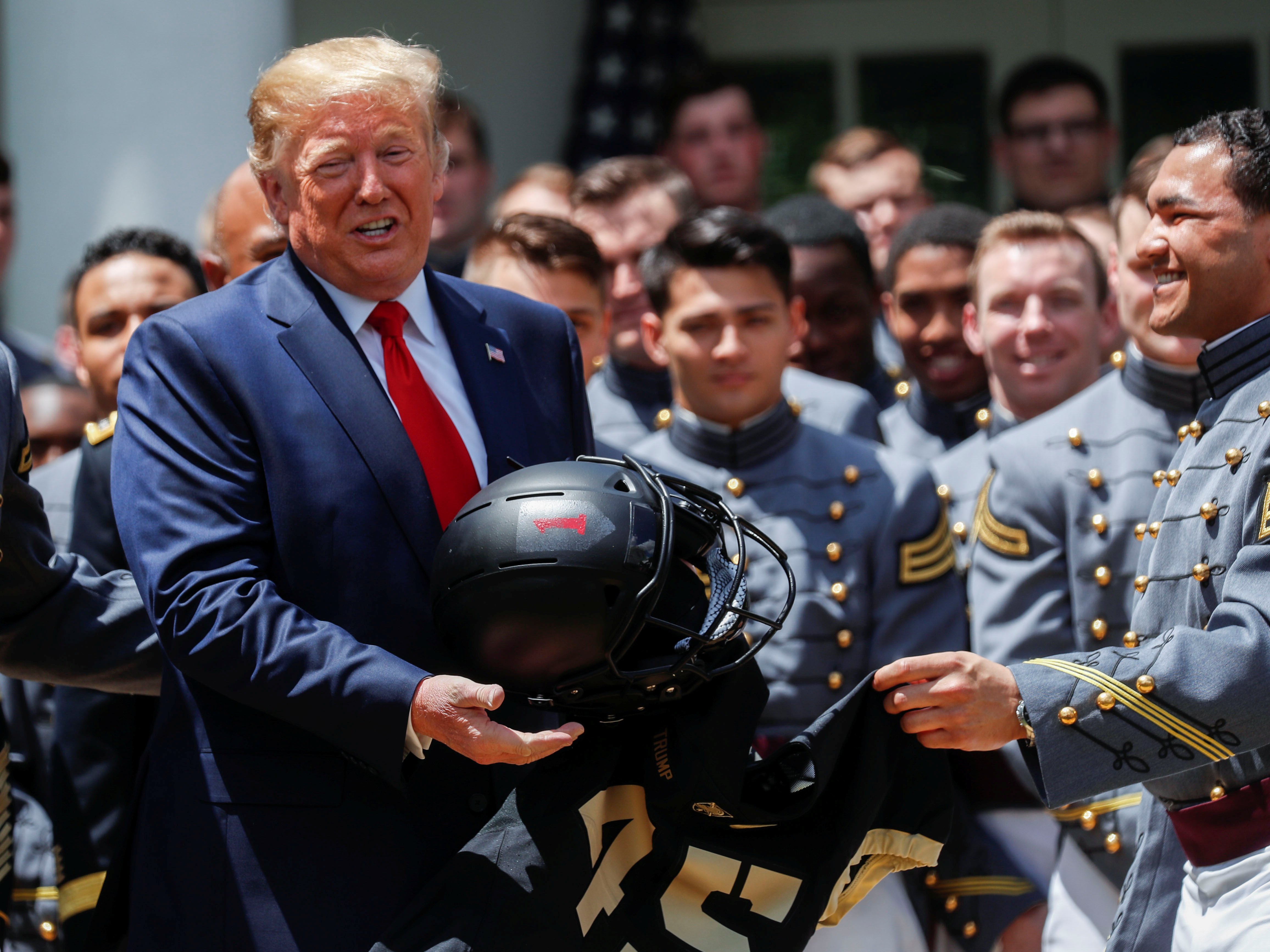 Trump honors the U.S. Military Academy in the Rose Garden at the White House in Washington, U.S., May 6, 2019. REUTERS/Kevin Lamarque