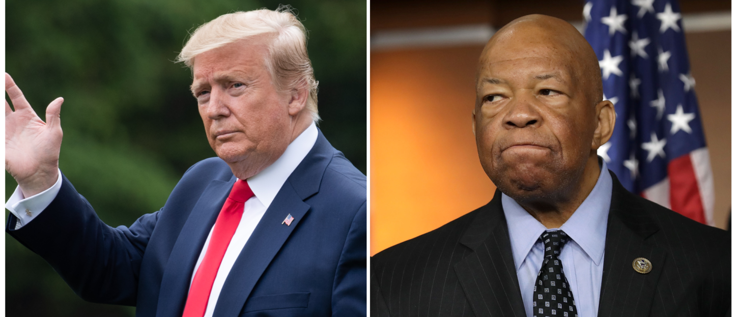 (L) President Donald Trump (R) U.S. Rep. Elijah Cummings, chair of the House Oversight Committee. (Getty Images)