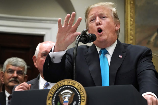President Donald Trump delivers remarks in support of farmers and ranchers at the White House on May 23, 2019. (Chip Somodevilla/Getty Images)