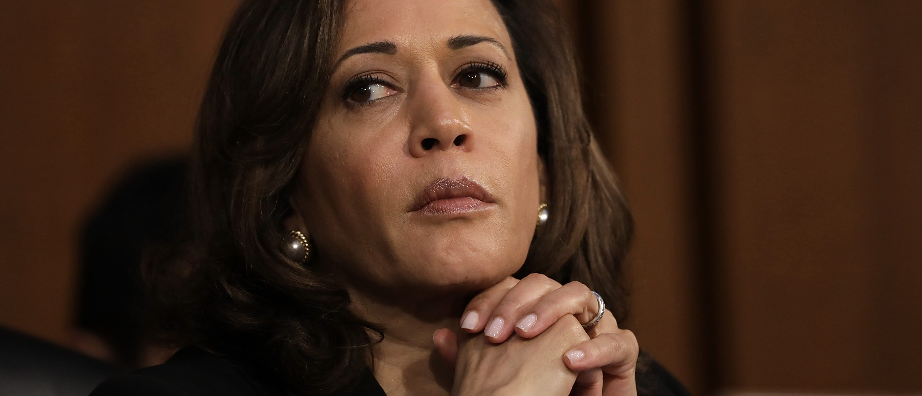 U.S. Sen. Kamala Harris (D-CA) delivers listens as Supreme Court nominee Judge Brett Kavanaugh appears for his confirmation hearing before the Senate Judiciary Committee in the Hart Senate Office Building on Capitol Hill September 4, 2018 in Washington, DC. Kavanaugh was nominated by President Donald Trump to fill the vacancy on the court left by retiring Associate Justice Anthony Kennedy. (Photo by Drew Angerer/Getty Images)